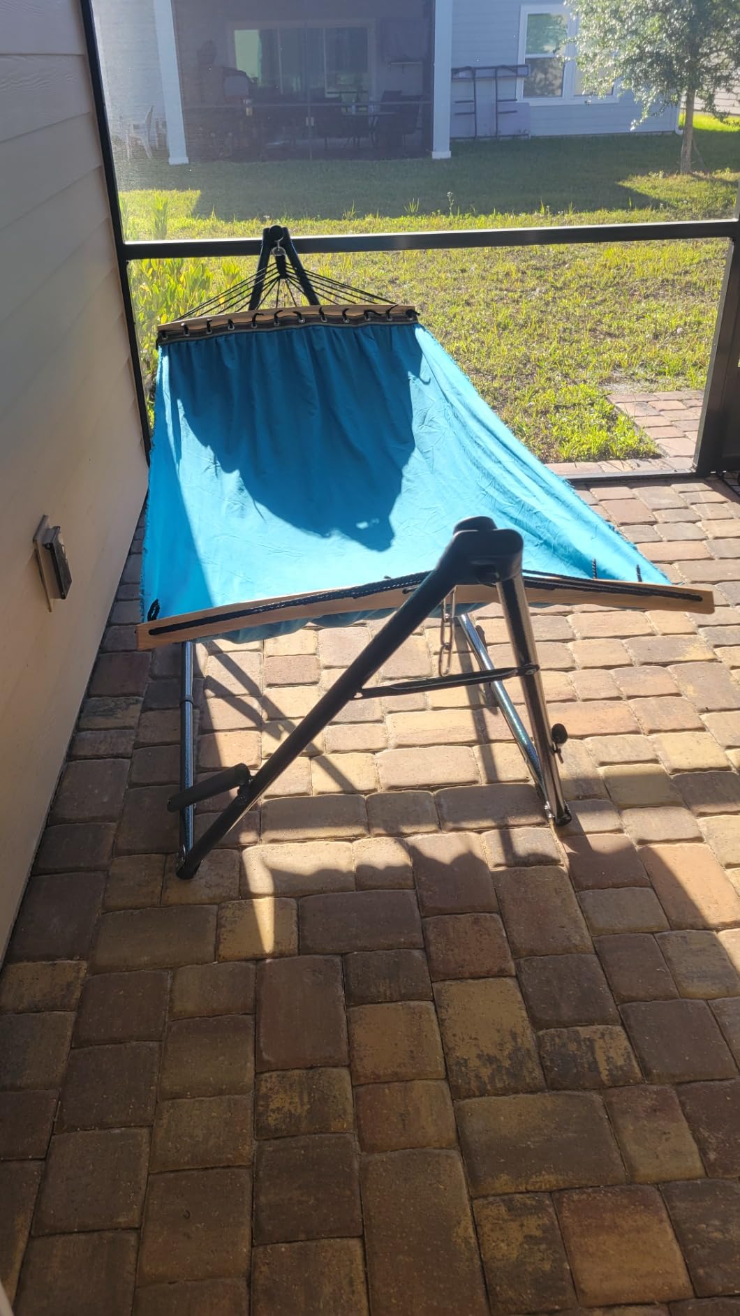Tranquillo 2-Person 600lbs Instant Hammock Stand, No Screws, Premium - Blue customer photo 2