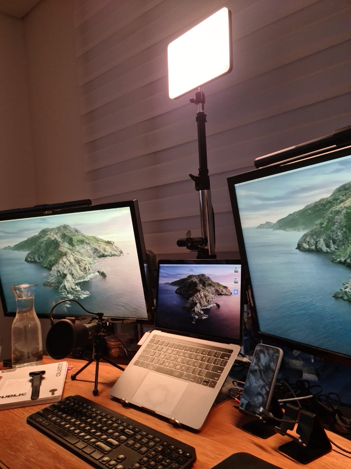 LED Desk Bi-Color Video Light, Key Light with C-Clamp Stand customer photo 1