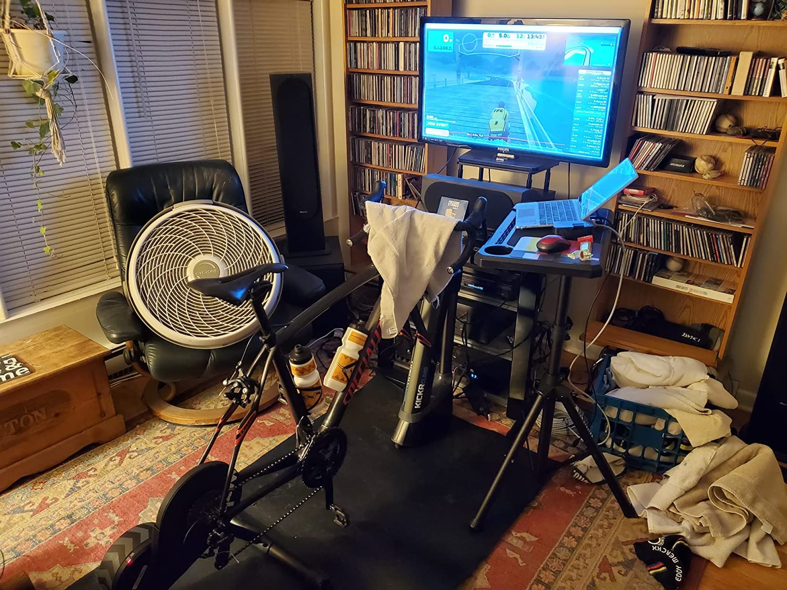 KOM Cycling Media Display - Indoor Cycling Desk for Bicycle Trainer - Bike Desk Creates Rad Indoor Cycling Pain Cave - Perfect for Displaying Zwift, TR, and Wahoo SUF! customer photo 1