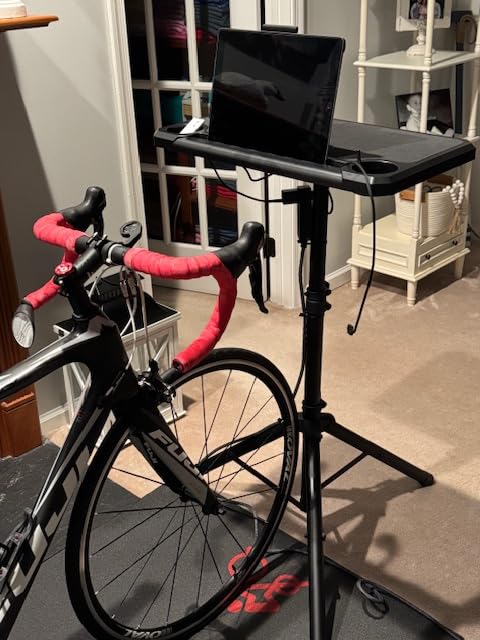 KOM Cycling Media Display - Indoor Cycling Desk for Bicycle Trainer - Bike Desk Creates Rad Indoor Cycling Pain Cave - Perfect for Displaying Zwift, TR, and Wahoo SUF! customer photo 2