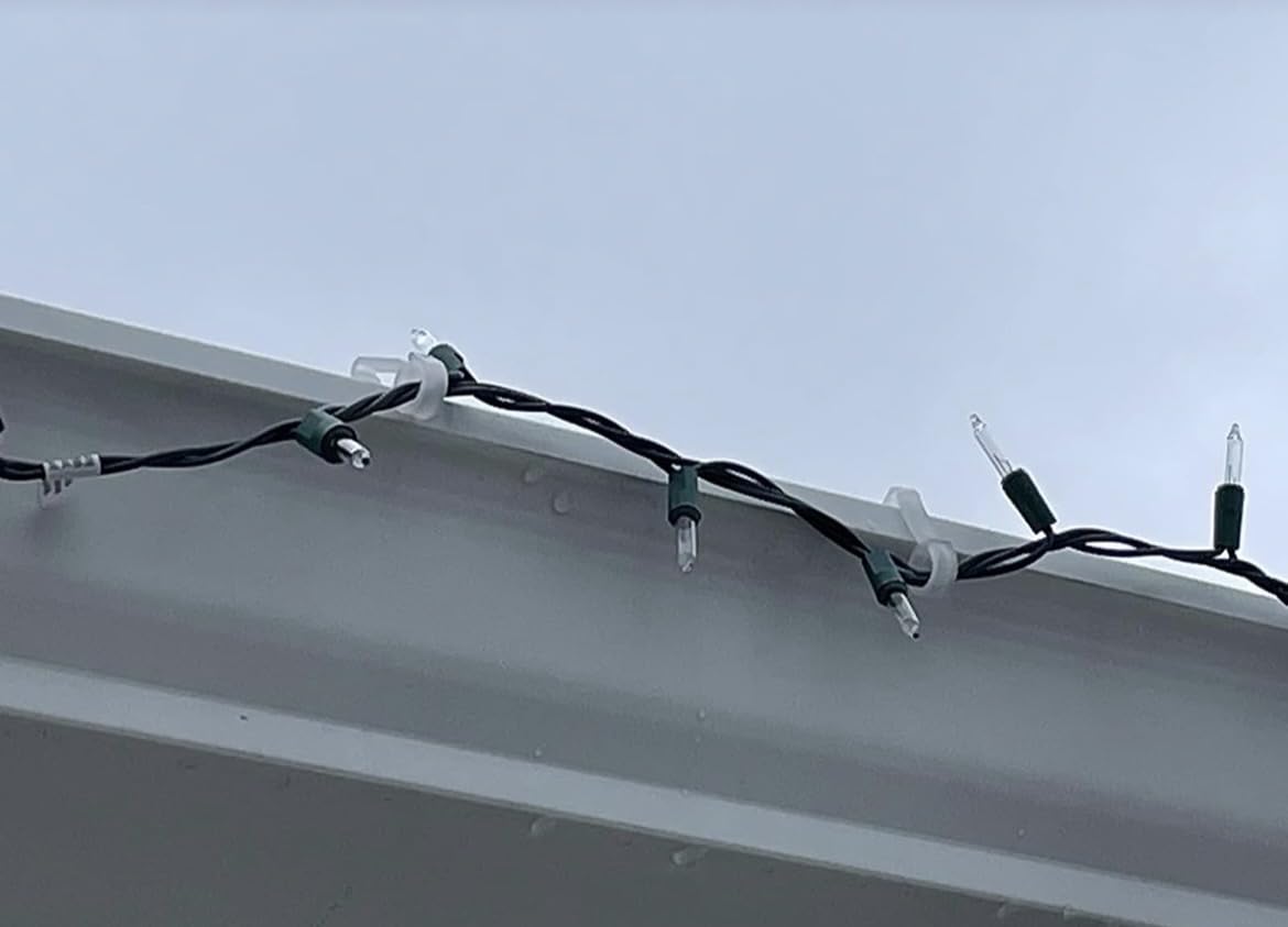 Gutter Clips for Hanging Outdoor Lights, Translucent Plastic, 100Pcs customer photo 2
