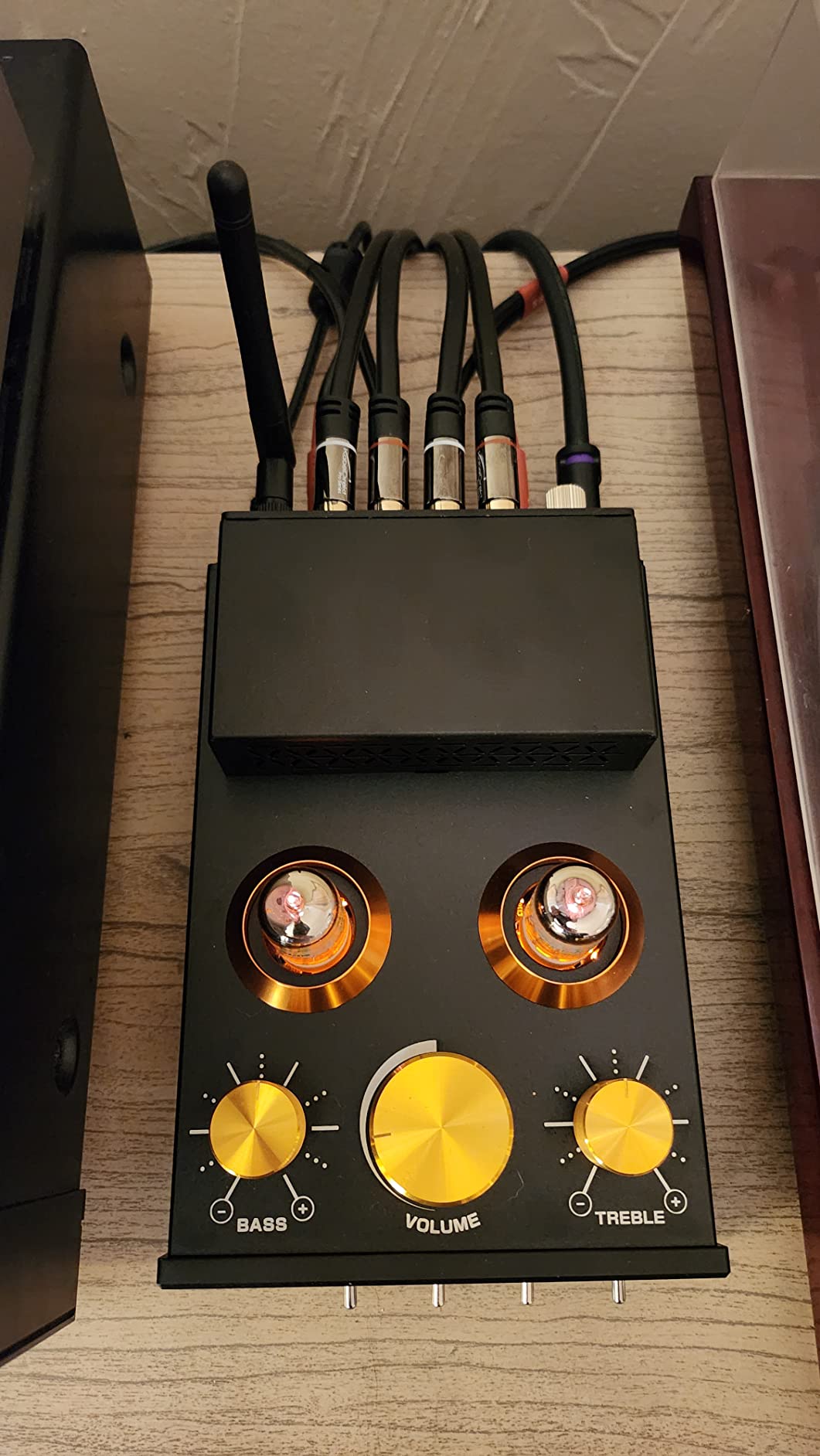 Douk Audio Tube Phono Amp: Bluetooth Receiver | 2-Channel Amplifier for MM Turntables | 160W×2 TDA7498E | Tone Control | for Desktop Vinyl HiFi Home Audio System (X1) customer photo 1
