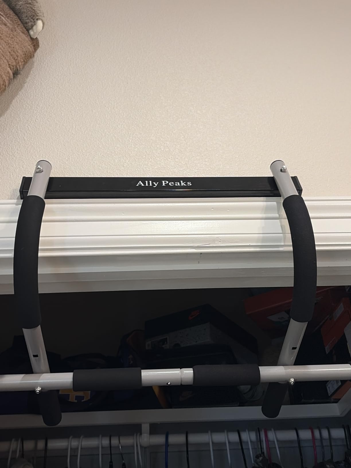 Ally Peaks Pull Up Bar for Doorway | Thickened Steel Max Limit 440 lbs Upper Body Fitness Workout Bar| Multi-Grip Strength for Doorway | Indoor Chin-Up Bar Fitness Trainer for Home Gym Portable customer photo 2