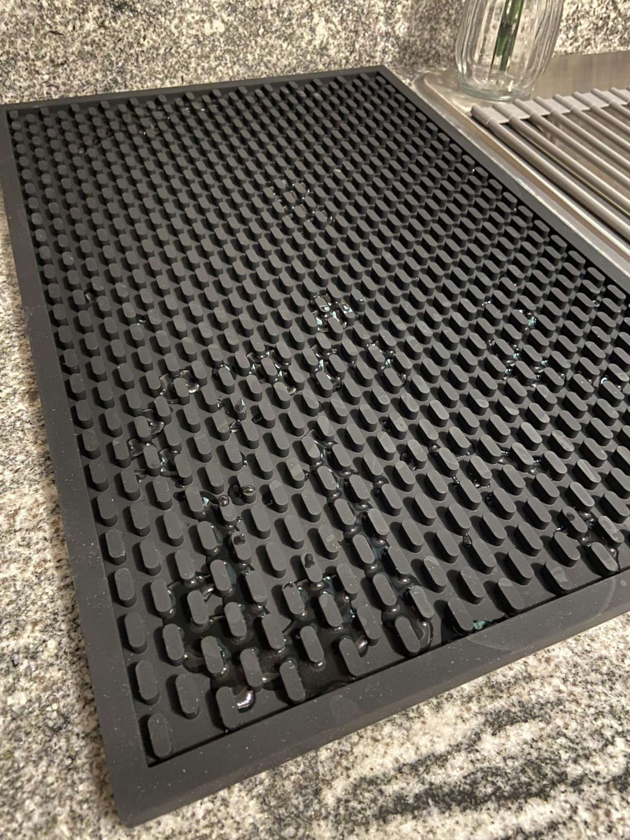 AXIESO Bar Mat 18 x 12 in - Silicone Coffee Bar Mats for Countertop | 1/2 in thick, heat-resistant, food-safe drip mat; non-slip dish drying mat for kitchen counters, restaurants and glassware customer photo 1