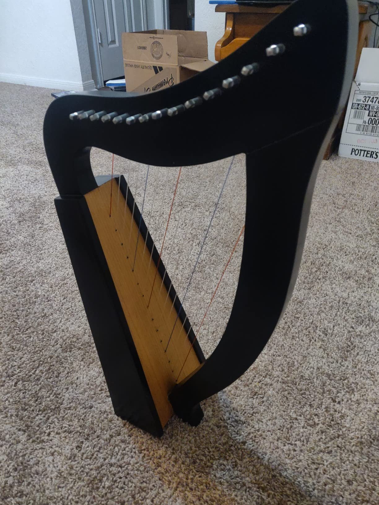 15 Strings Levers Harp Irish Highland Solid Rosewood Black Finished Tuning Key Extra Set customer photo 2