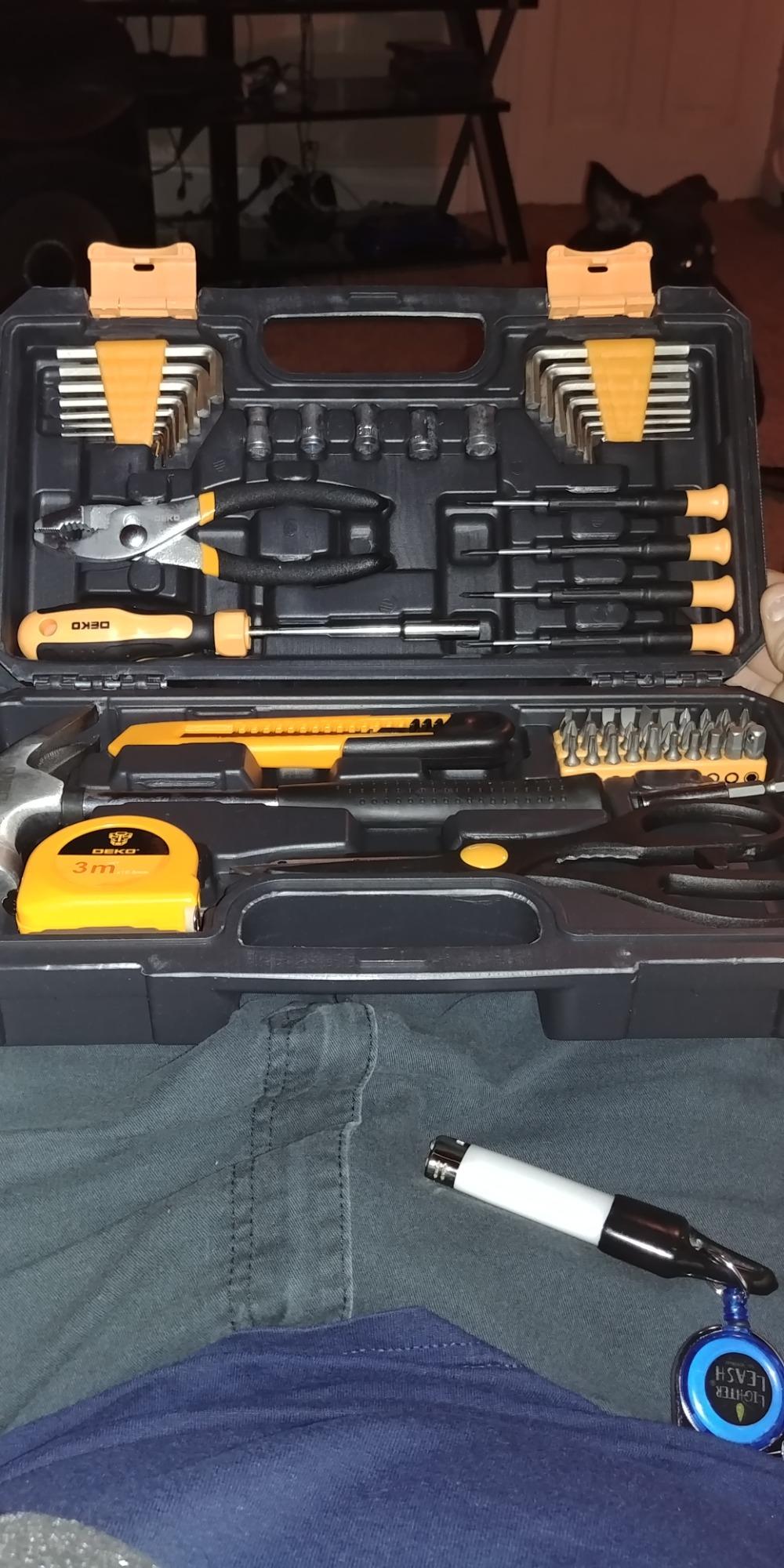 DEKOPRO 218-Piece General Household Hand Tool kit, Professional Auto Repair Tool Set for Homeowner, General Household Hand Tool Set with Plier, Screwdriver Set, Socket Set, with Portable Storage Case customer photo 1