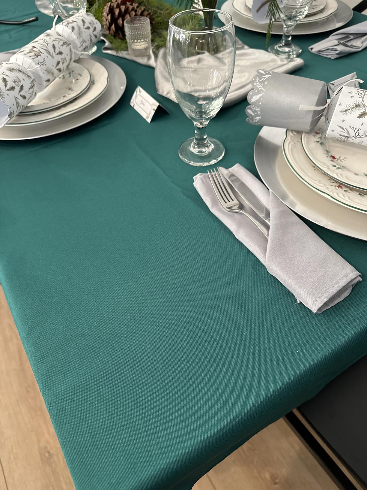 Softalker Rectangle Tablecloth, Waterproof Table Cloths Wrinkle Free Fabric Washable Polyester Table Cover for Dining Party Outdoor Camping Wedding - 60 x 84 inch, Black customer photo 2