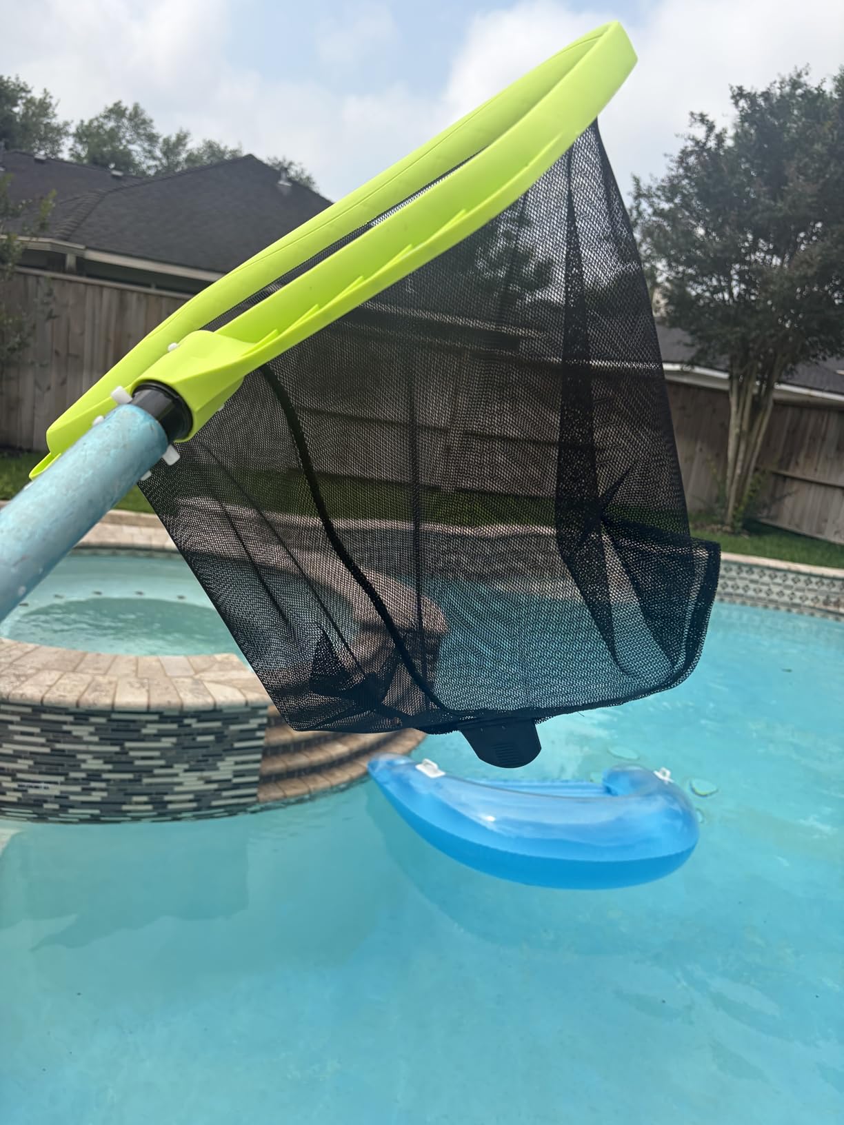 Sepetrel Swimming Pool Leaf Skimmer Net,Reinforced Frame Deep Rake Net customer photo 1