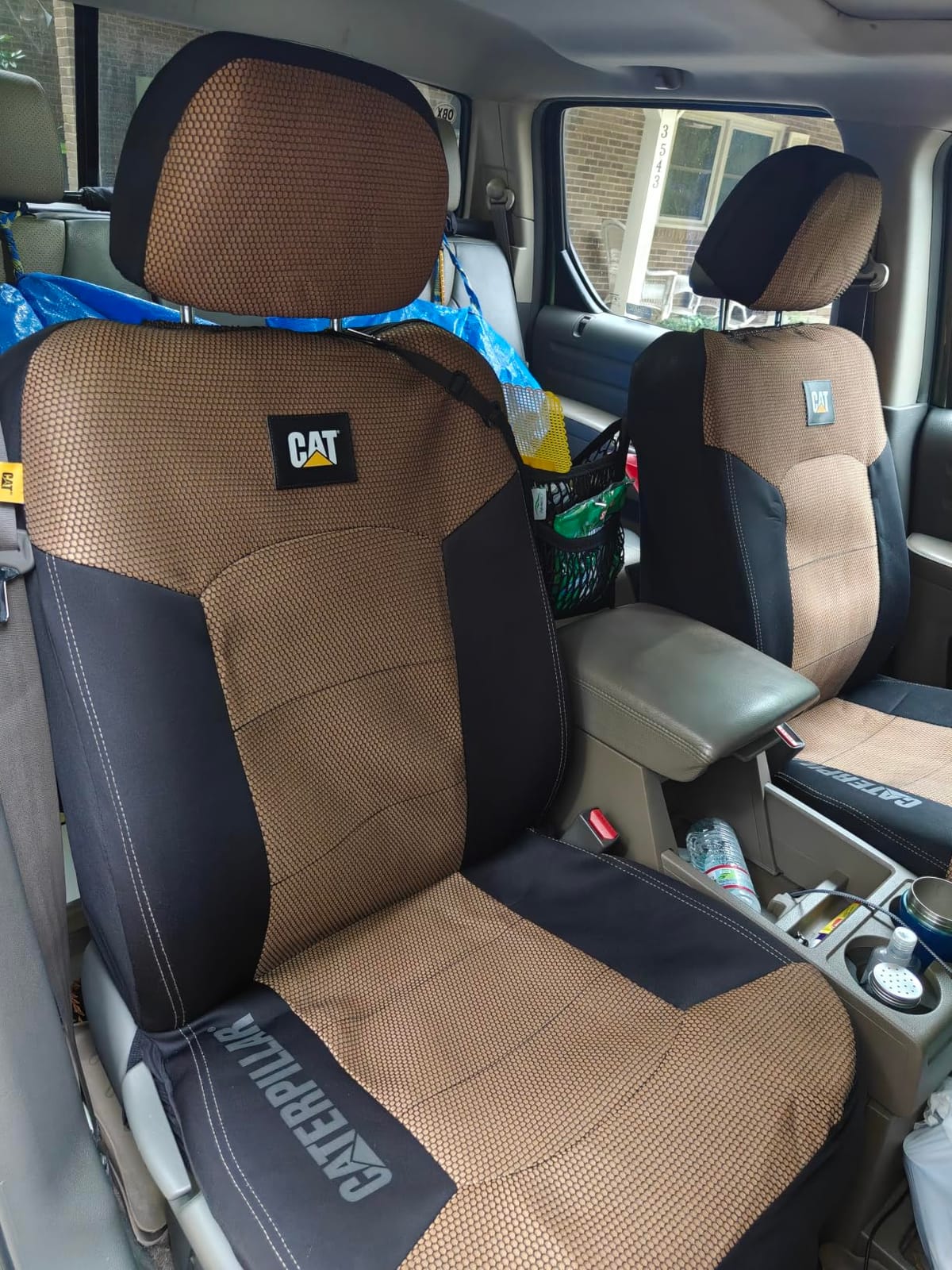 Cat MeshFlex Automotive Seat Covers for Cars Trucks and SUVs - Gray Car Seat Covers for Front Seats, Truck Seat Protectors with Comfortable Mesh Back, Set of 2 customer photo 1