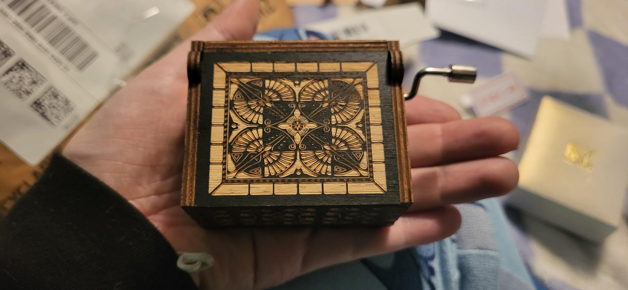 Can't Help Falling in Love Wood Music Box, Antique Engraved Music Boxes customer photo 1