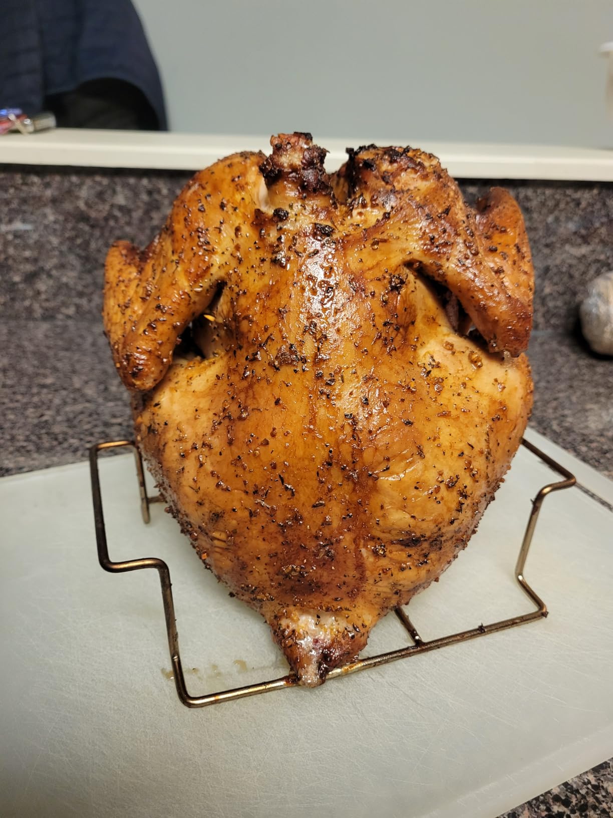 Beer Can Chicken Holder for Grill and Smoker, Premium Grade Stainless Steel Beer Chicken Stand with Handle customer photo 1