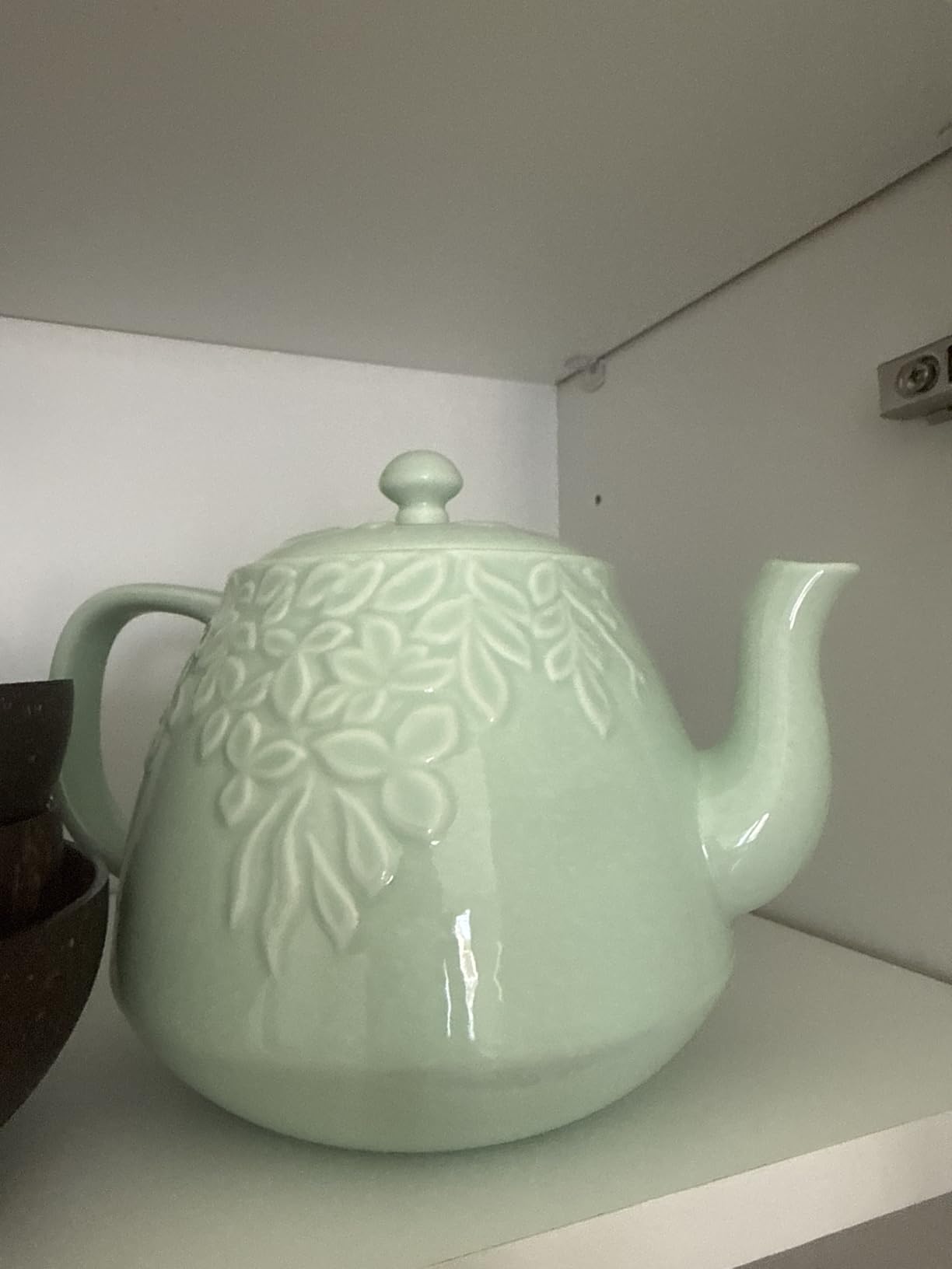 Toptier Leaf Teapot, Porcelain Tea Pot with Infuser and Lid, Blooming & Loose Leaf Ceramic Teapot, 37 Ounce, Light Green customer photo 1