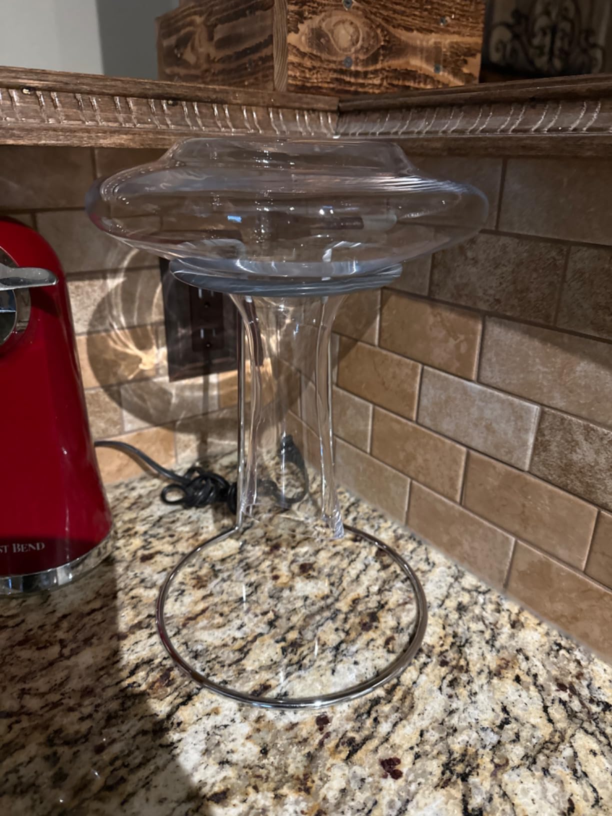 Wine Decanter Drying Stand with Rubber Coated Top to Prevent Scratches, Wine-Decanter Drying Rack for Standard Large Wine Decanters, Decanter Cleaner Includes Cleaning Brush & Decanter Cleaning Beads customer photo 2
