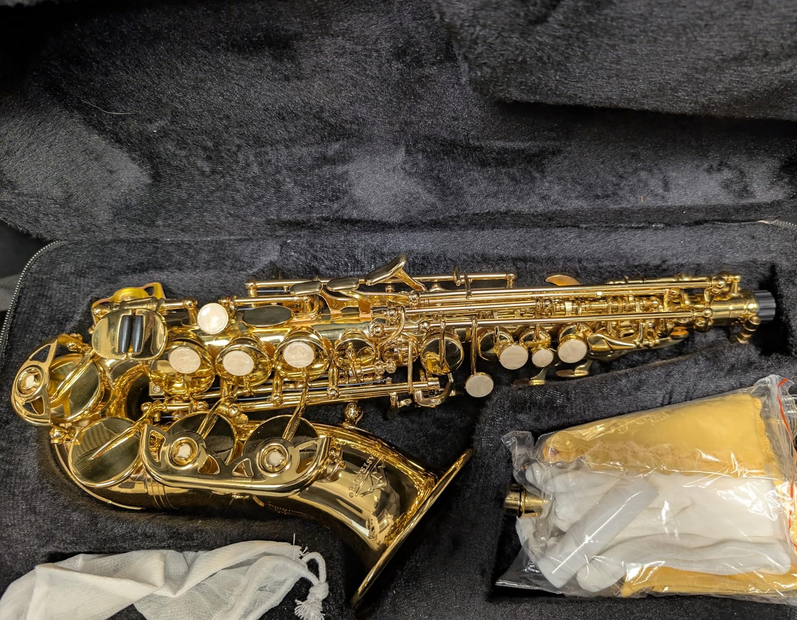 EASTROCK Bb Curved Soprano Saxophone Golden for Beginners Students customer photo 1