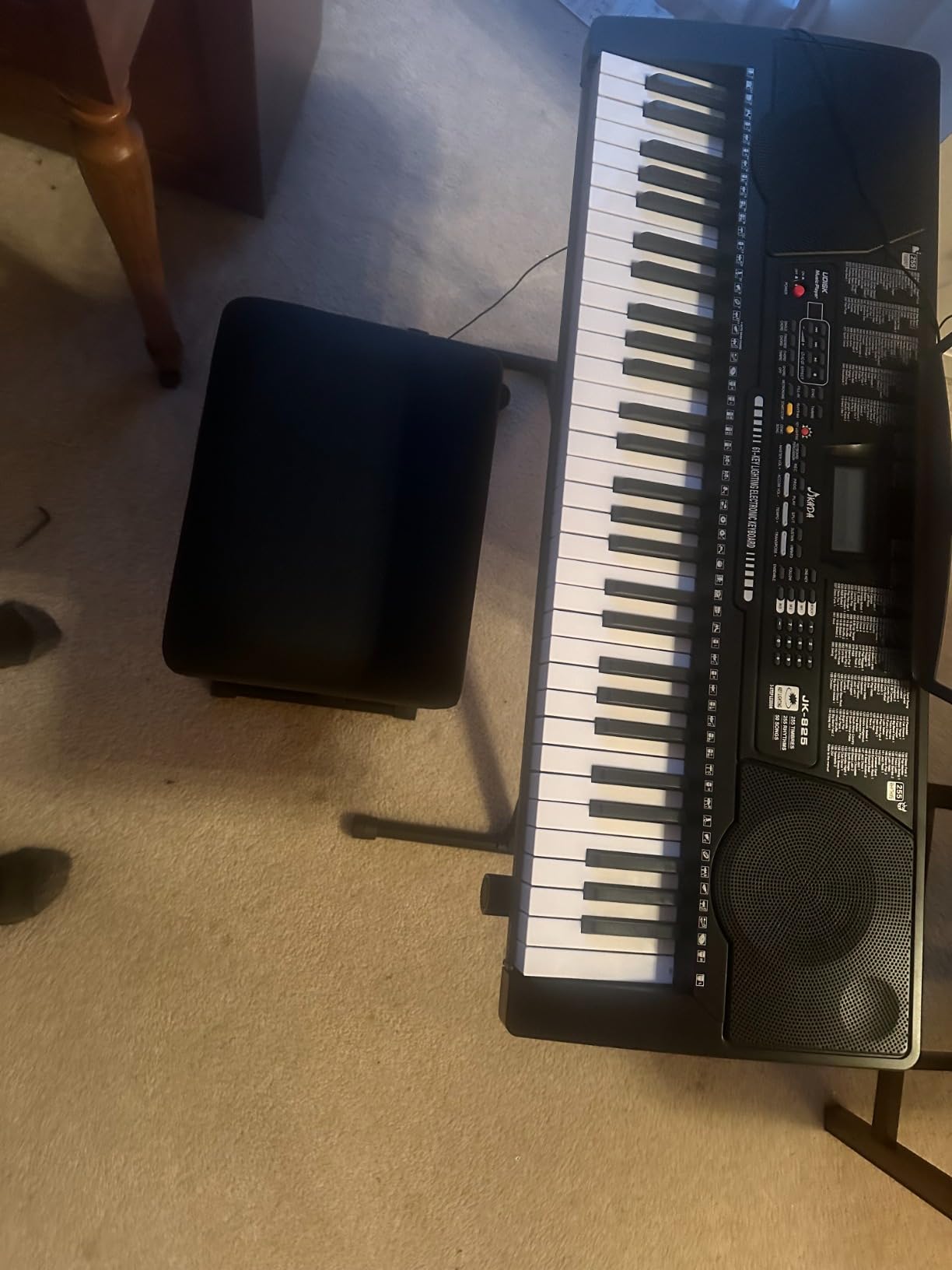 JIKADA 61 Key Portable Electronic Keyboard Piano, 3 Teaching Modes, Electric Keyboard Piano Set w/Lighted Keys, Stand, Stool, LCD Screen customer photo 2