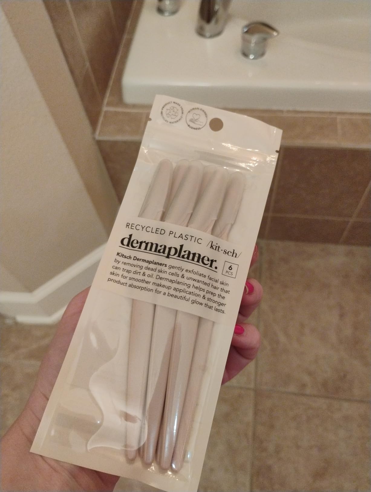 Kitsch Dermaplane Razor for Women Face – Terracotta, 12 pcs customer photo 2