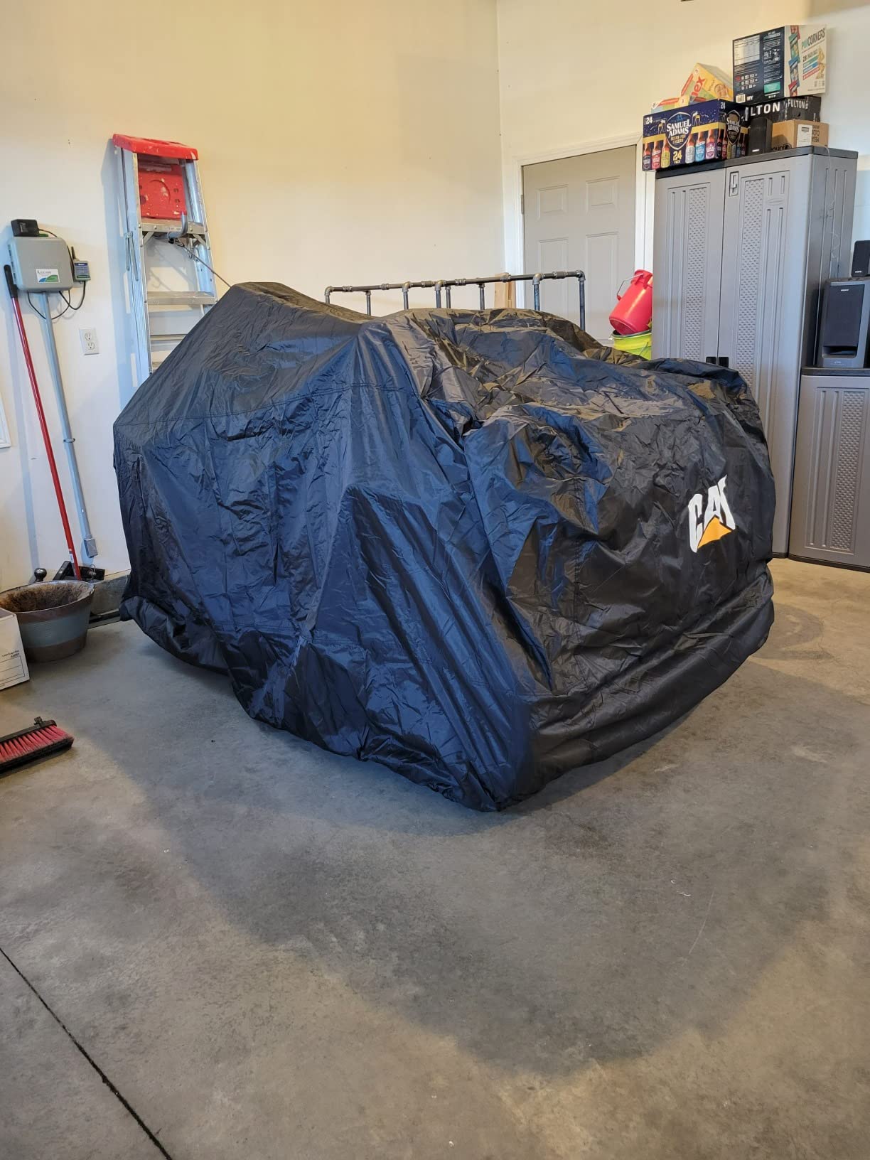 CAT MudShield ATV Cover Waterproof Heavy Duty Outdoors All Terrain Vehicle 4 Wheeler Accessories ATV Quad Cover Polaris ATV Cover Powersports for Can-Am Kawasaki Honda Four Wheeler Cover (XXL 102