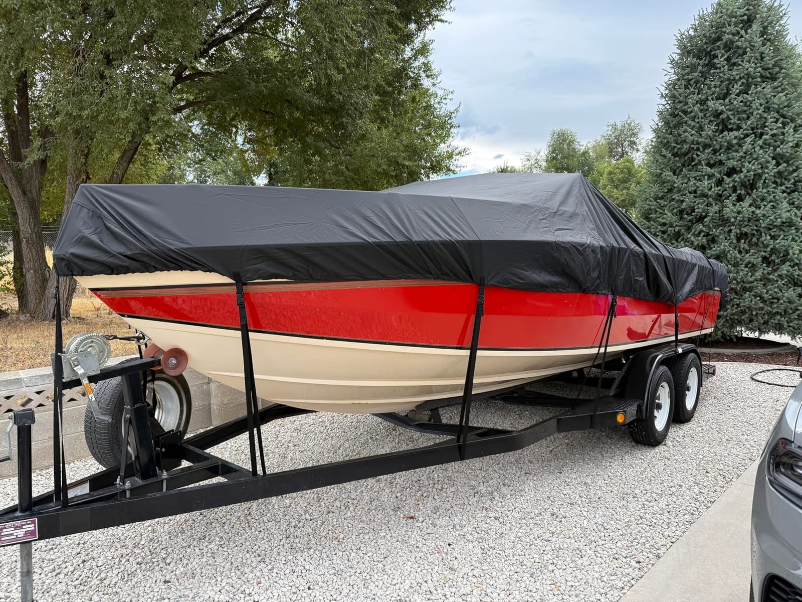 Mancro Boat Cover, Heavy Duty 17-19ft Waterproof Trailerable Boat Cover customer photo 1