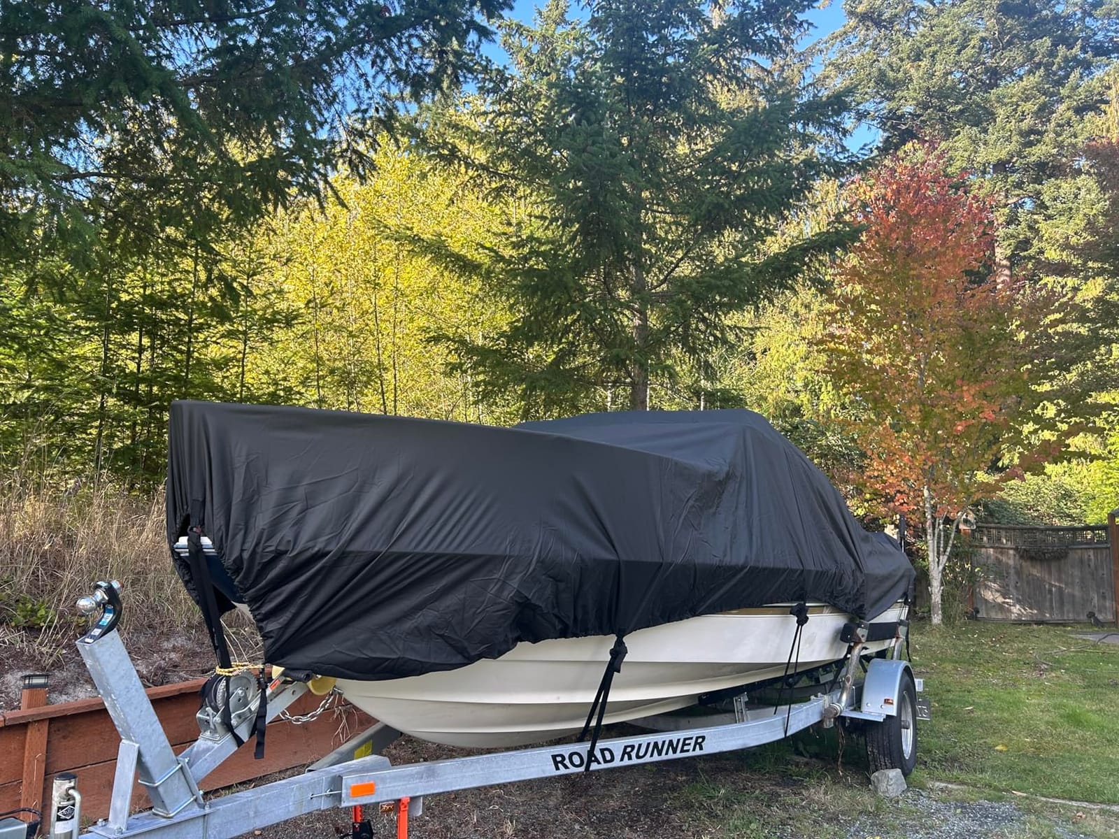 Mancro Boat Cover, Heavy Duty 17-19ft Waterproof Trailerable Boat Cover customer photo 2