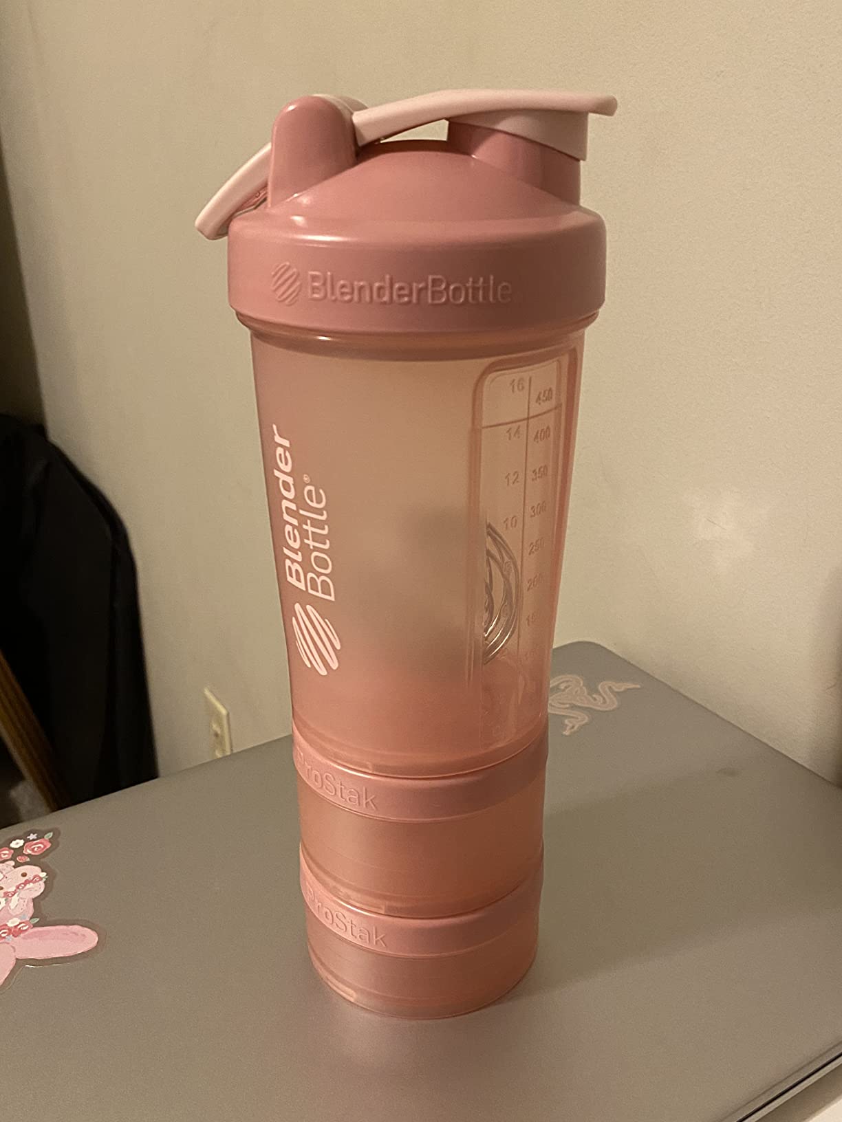 BlenderBottle ProStak Plastic Pill Organizer and Storage 22 oz Smoke Grey | Leak-Proof | Blenderball Whisk Technology | Protein Shakes | Supplements | Hydration customer photo 2