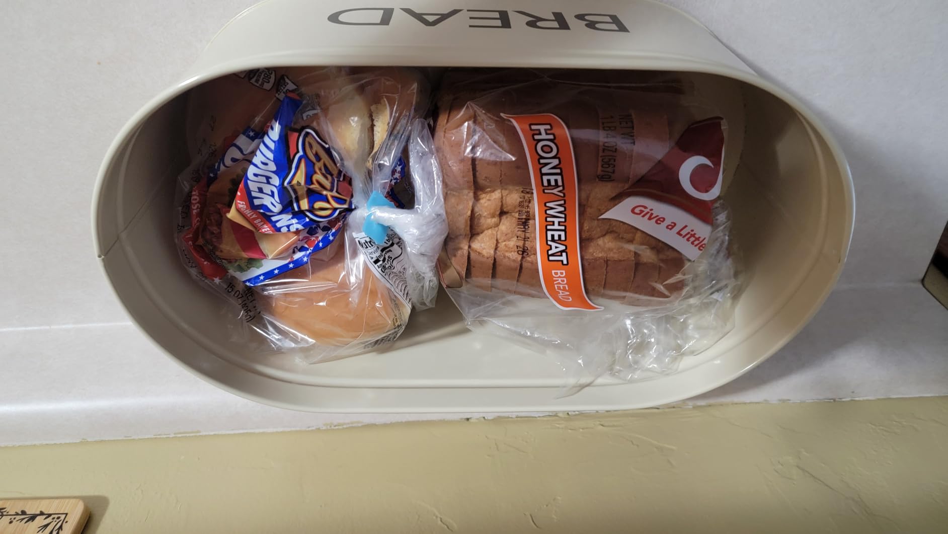RoyalHouse Premium Metal Bread Box with Bamboo Lid, Stainless Steel Large Bread Bin Storage Container customer photo 1