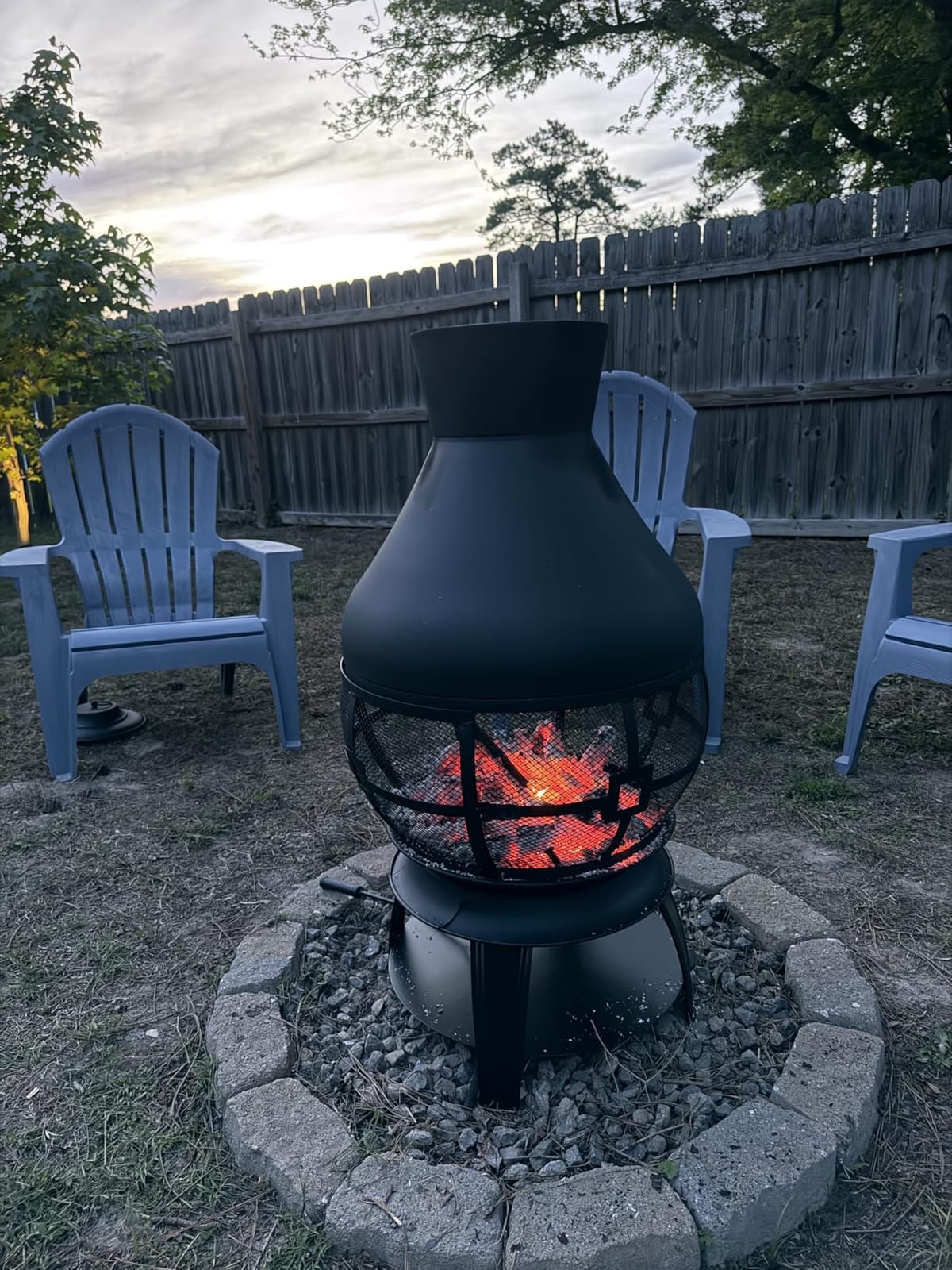 Giantex Wood Burning Chiminea, Heavy Duty Fireplace Chiminea for Patio customer photo 1
