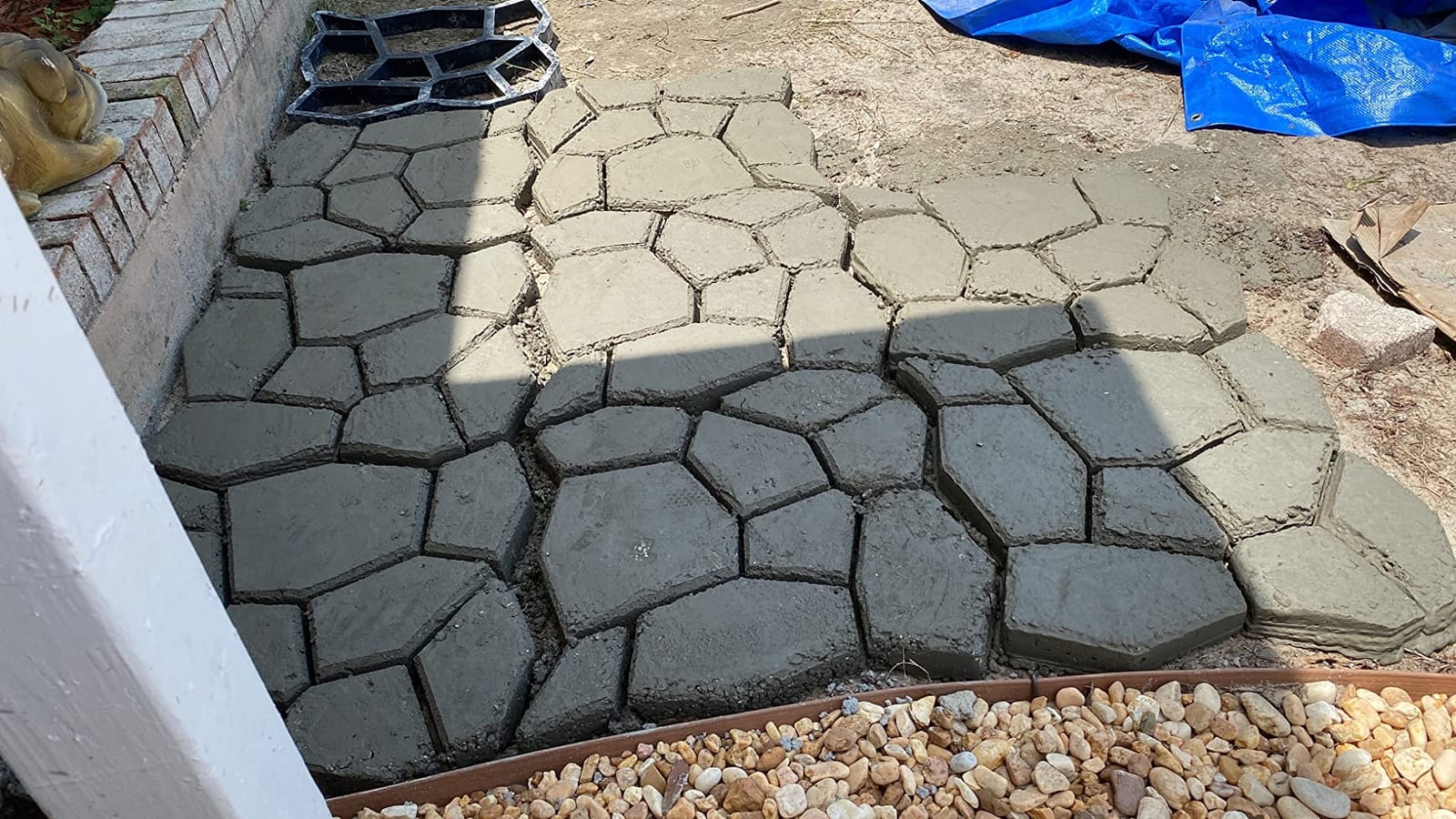 Walk Path Maker, 2 Packs Plus Size: 18.9 x 18.9 x 1.8 inch Pathmate Stone Moldings Paving Pavement Concrete Molds and Foams Stepping Stone Paver Walk Way Cement Mold customer photo 1