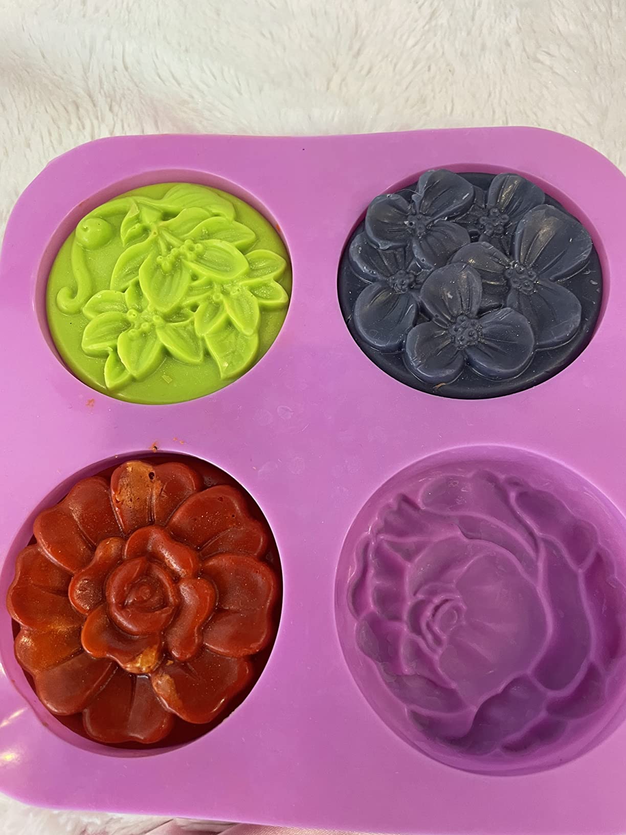 3 Pack Silicone Soap Molds 6 Cavities Silicone Soap Mold Rectangle Oval and Flower Shapes Soap Molds for Soap Making Handmade Cake Chocolate Biscuit Pudding Jelly Ice Cube Tray customer photo 2