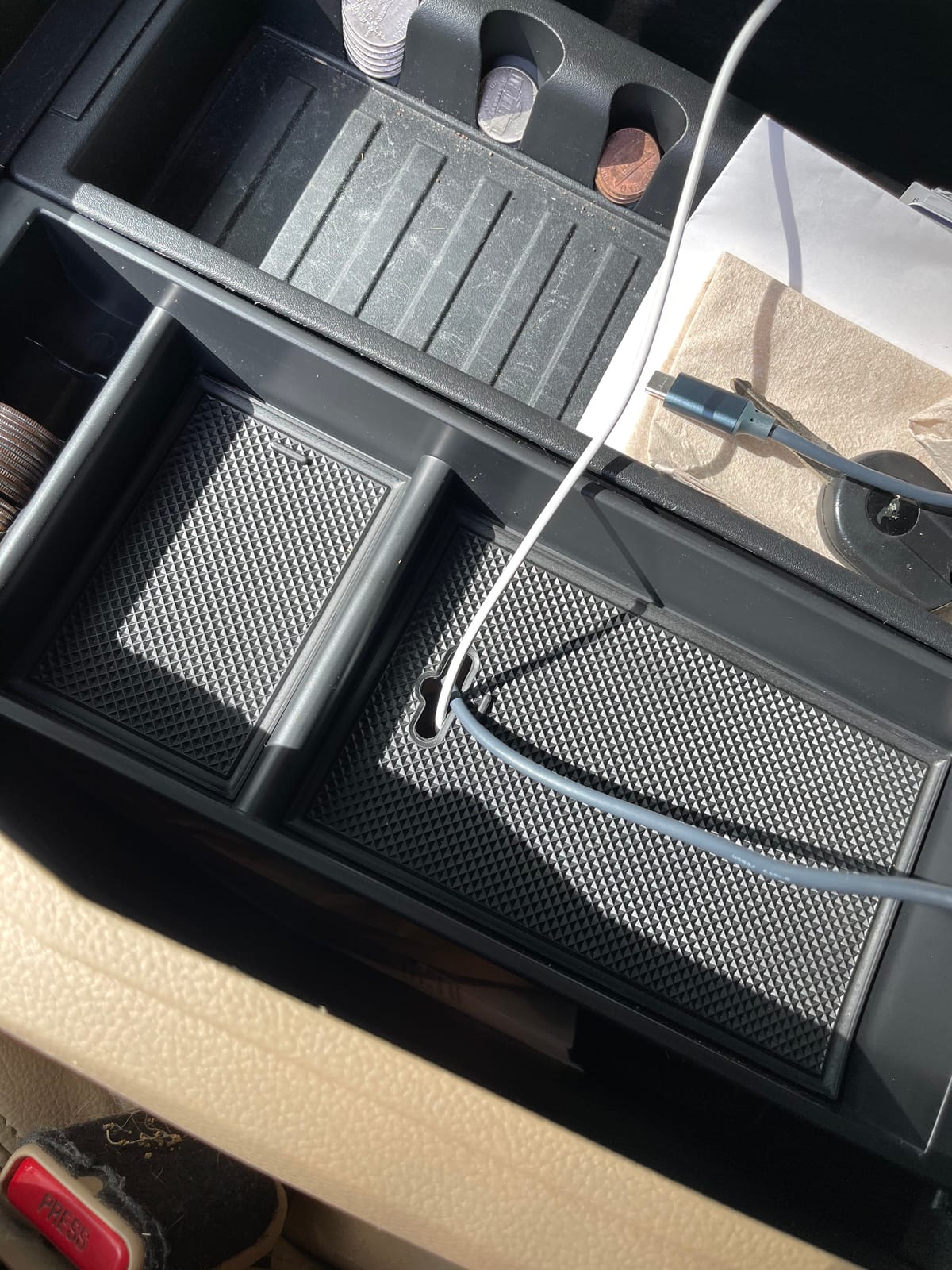 PIMCAR Compatible with Ford 2015-2020 F150, 2017-2022 F250 F350 F450, 2018-2024 Expedition Center Console Organizer Insert Tray Pallet Storage Accessories (Work Great with The Factory Tray)-One Piece customer photo 1