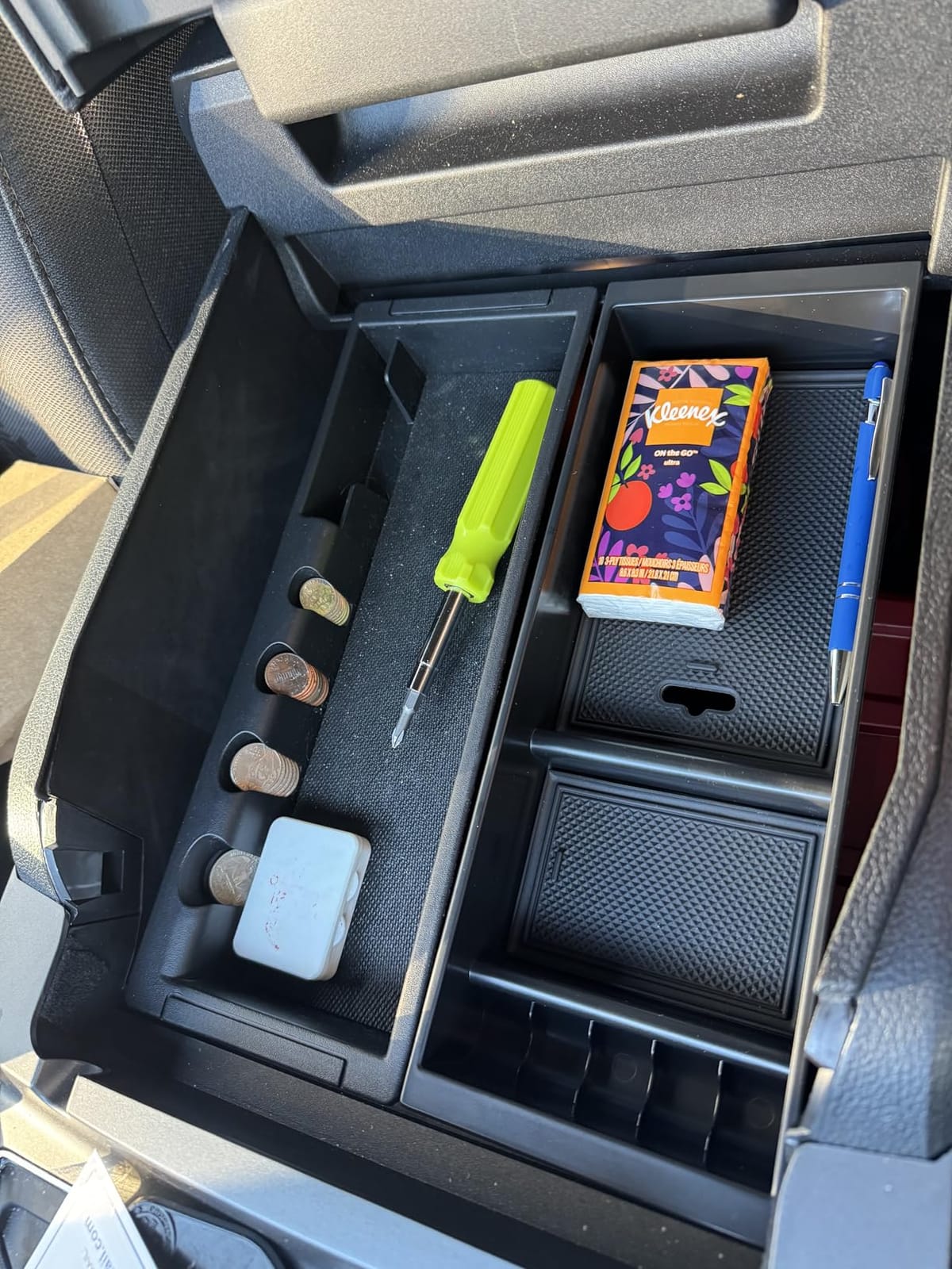 PIMCAR Compatible with Ford 2015-2020 F150, 2017-2022 F250 F350 F450, 2018-2024 Expedition Center Console Organizer Insert Tray Pallet Storage Accessories (Work Great with The Factory Tray)-One Piece customer photo 2
