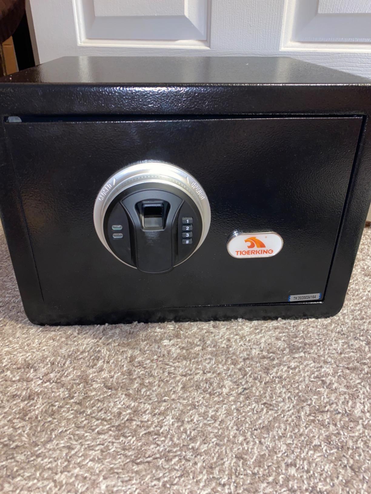 TIGERKING Biometric Small Home Safe with key and digital keypad customer photo 2