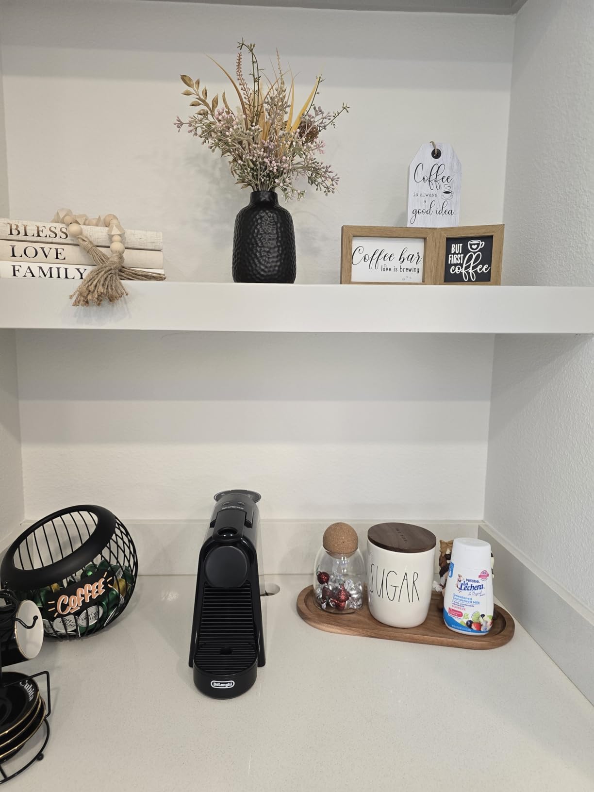 Jetec 3 Pcs Coffee Bar Decor Sign But First Mini Wodden Coffee Sign Wall customer photo 2