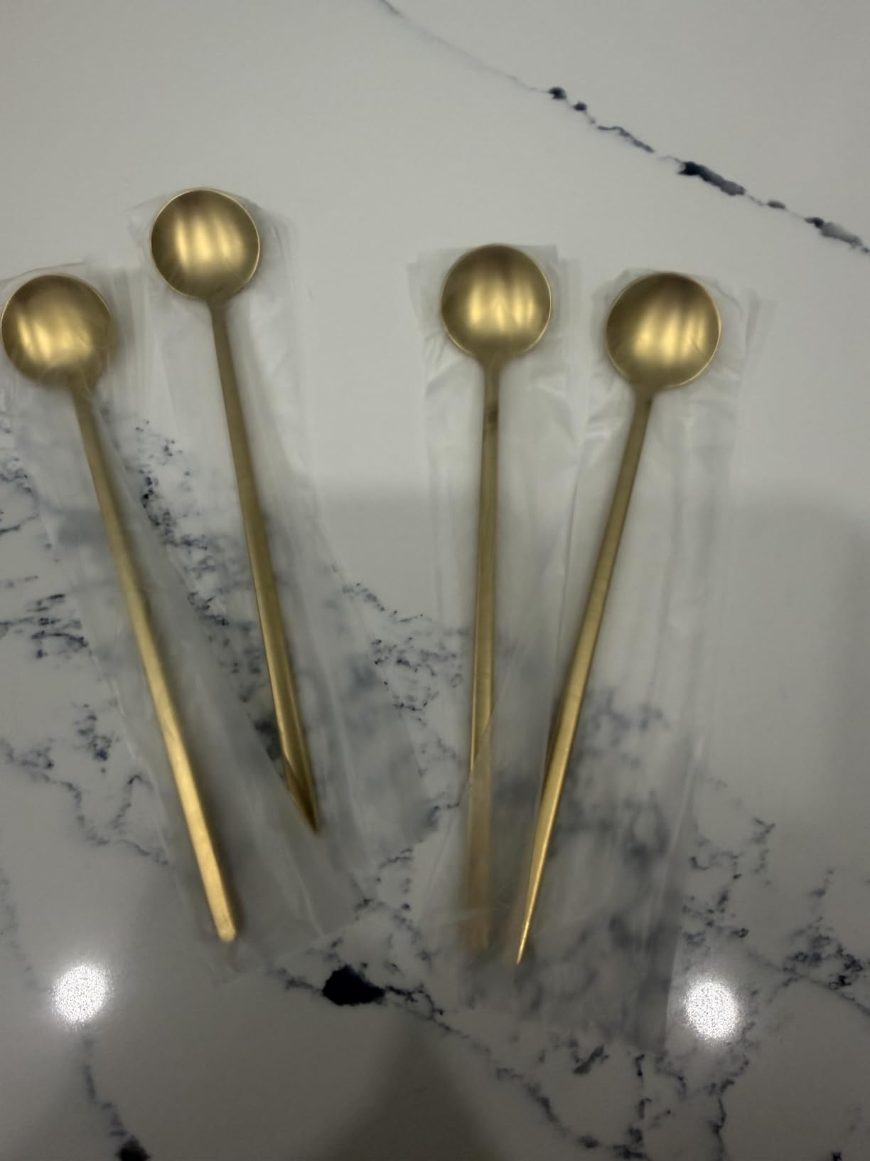 4 PCS 6.7 Inches Coffee Spoons, Stirring Spoons, Tea Spoons Long Handle, Teaspoons, Gold Spoons, Ice Tea Spoons, Long Spoons for Stirring, Espresso Spoons Stainless Steel customer photo 2