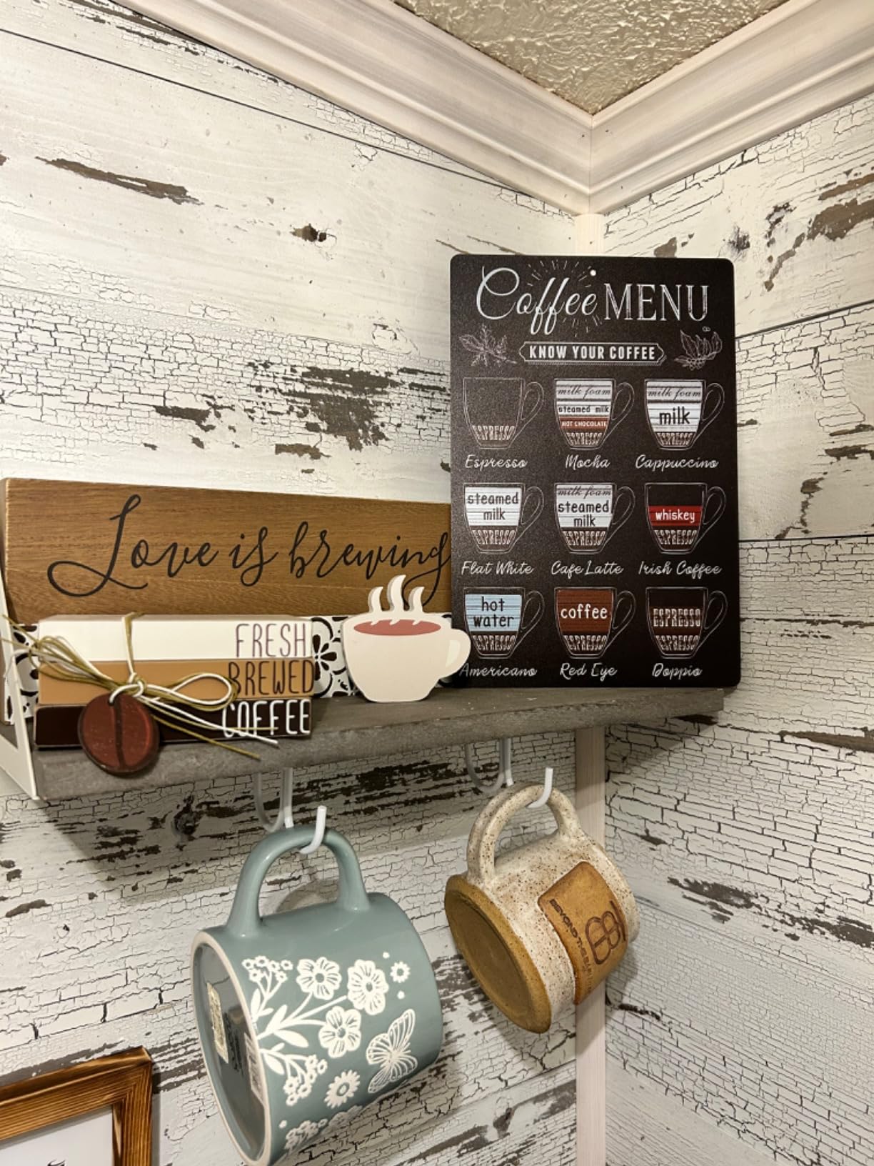 Putuo Vintage Coffee Menu Wall Decor, 12 x 8 Inches Aluminum Metal Sign for Bar, Restaurants, Cafes, Pubs, Office, Kitchen, Home Coffee Station customer photo 1