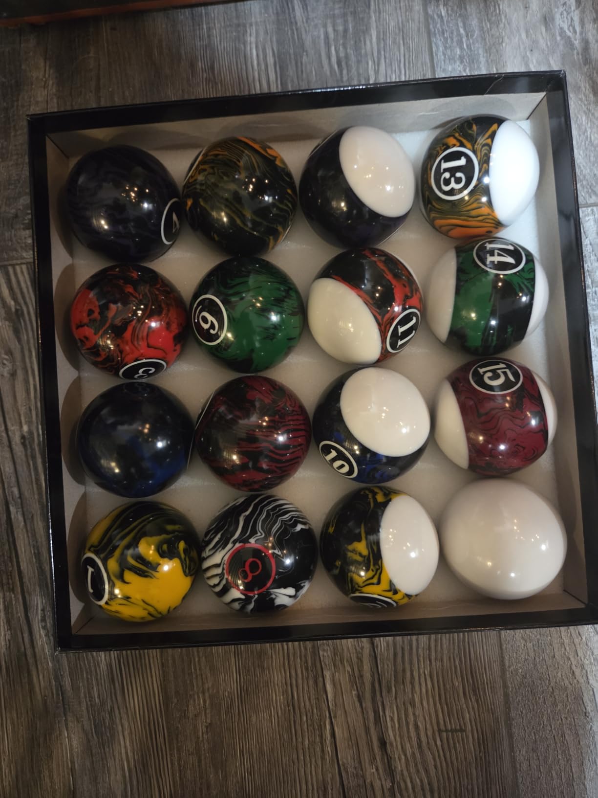 Billiard Balls Set Pool Table Balls Marble-Swirl & Classic Style 16 Ball Set customer photo 1
