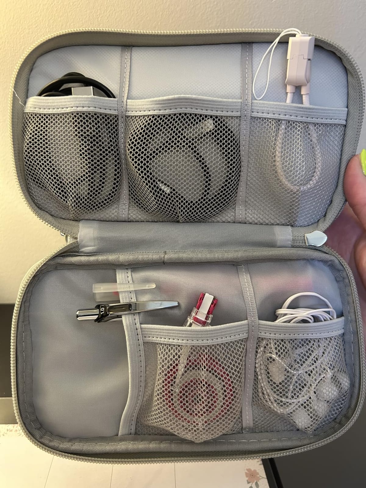 FYY Electronic Organizer, Travel Tech Pouch Bag, Cable Organizer Grey customer photo 2