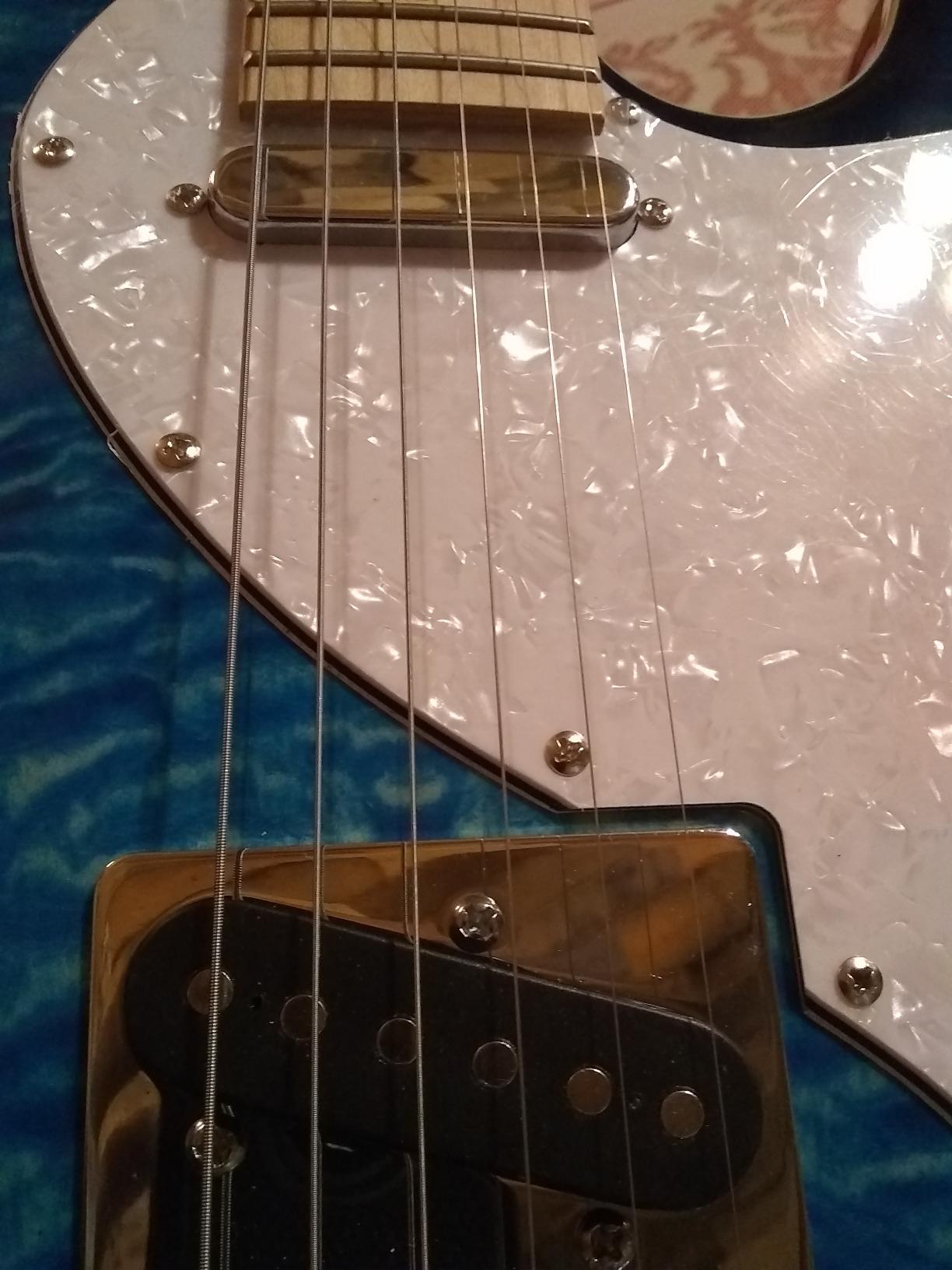 Grote Electric Guitar Semi-Hollow Body Single F-Hole Printed Tele Style Guitar Full-Size Basswood with Canadian Maple neck Chrome Hardware(Black) customer photo 1