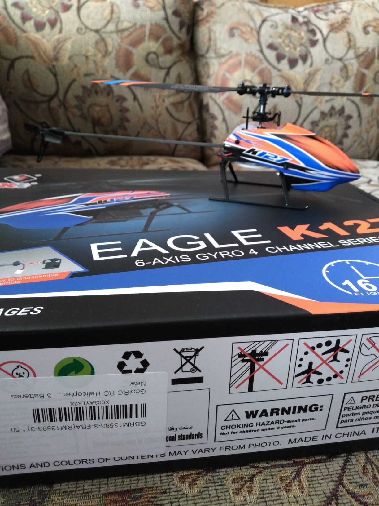 GoolRC RC Helicopter, WLtoys XK K127 Remote Control Helicopter, 4 Channel RC Aircraft with 6-Axis Gyro, Altitude Hold, One Key Take Off/Landing, Easy to Fly for Beginners, Include 2 Batteries customer photo 1
