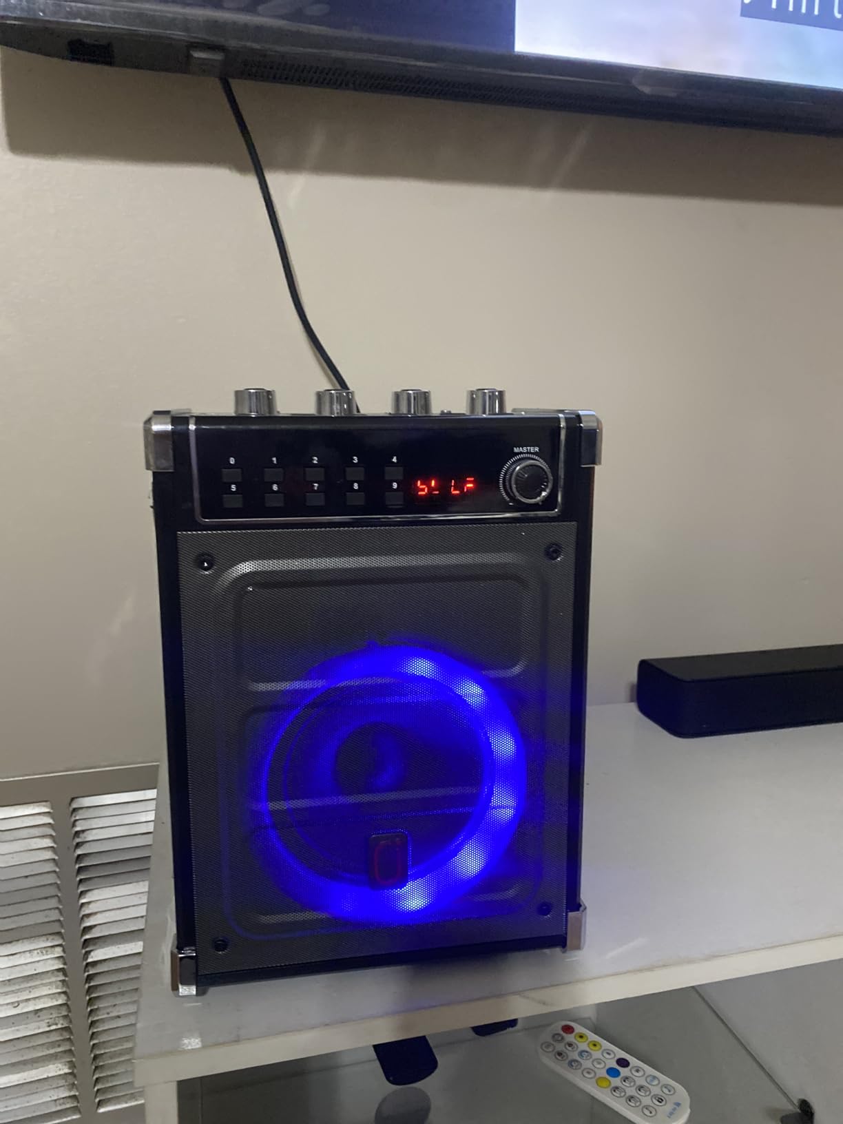 JYX Karaoke Machine with 2 Wireless Microphones, Portable Bass/Treble Bluetooth Speaker with LED Light, Support TWS, AUX in, FM, REC PA System with Remote Control, Supply for Party/Adults/Kids customer photo 2