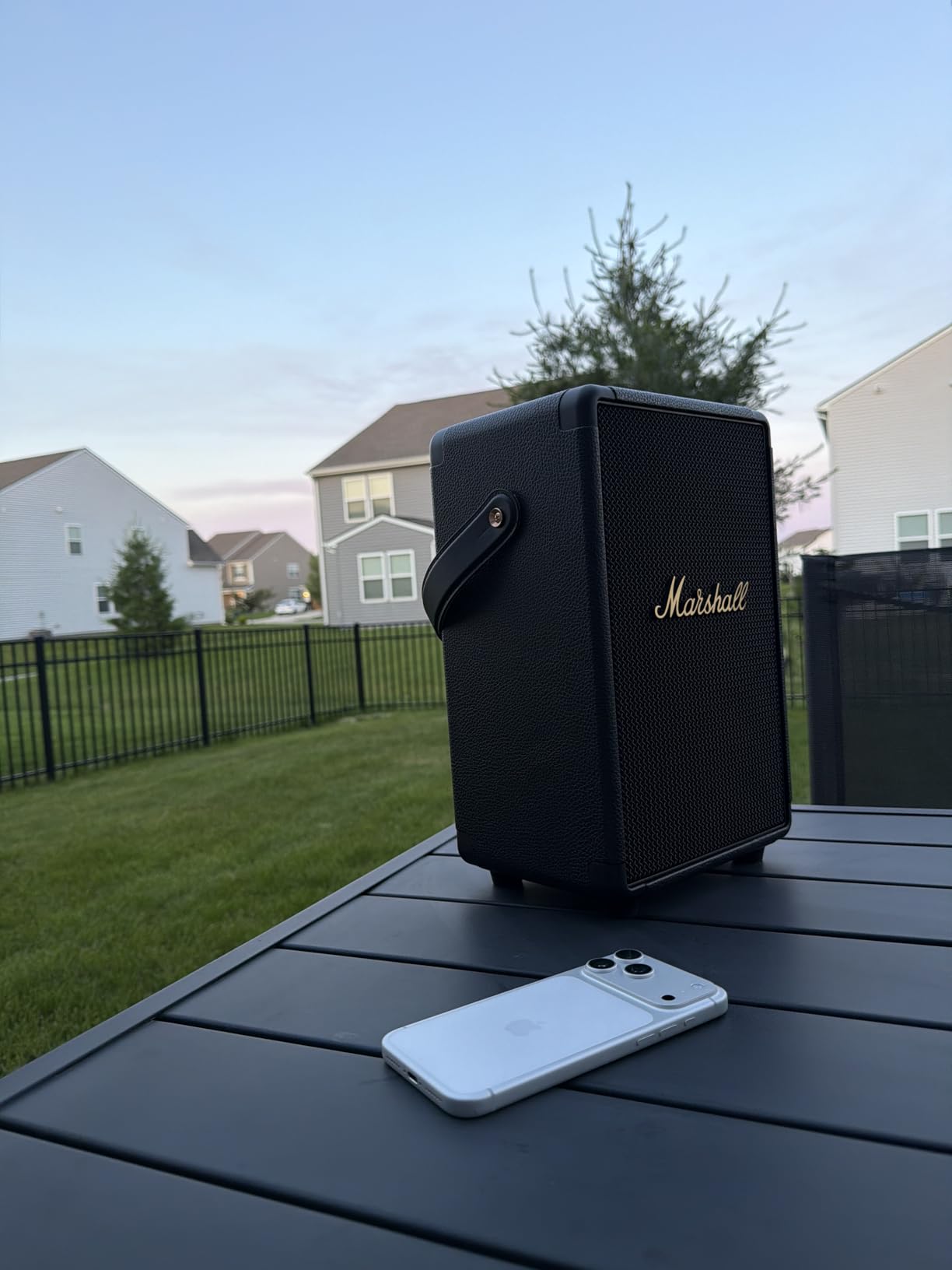 Marshall Tufton Portable Bluetooth Speaker, Black & Brass customer photo 2
