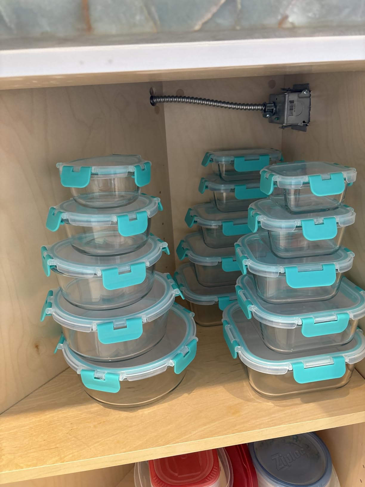 M MCIRCO 30 Piece Extra Large Glass Food Storage Containers with Lids,Gray customer photo 2