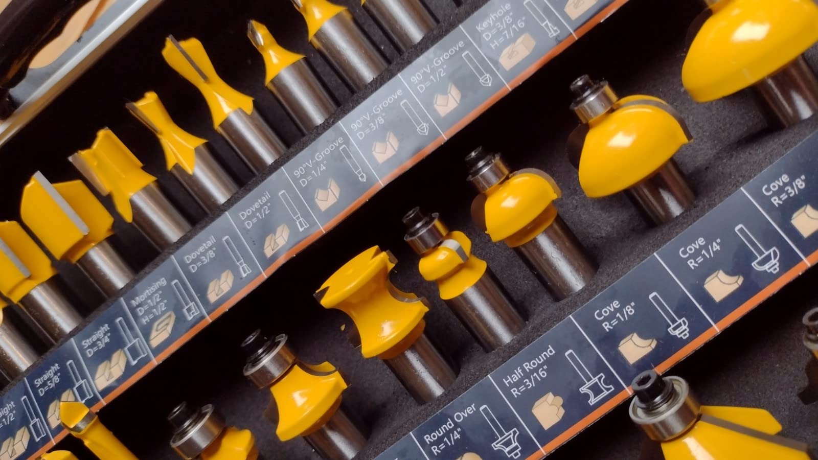 Router Bits Set of 40 Pieces, 1/4 Inch Shank, 40A Expert Router Bit Kit. customer photo 2