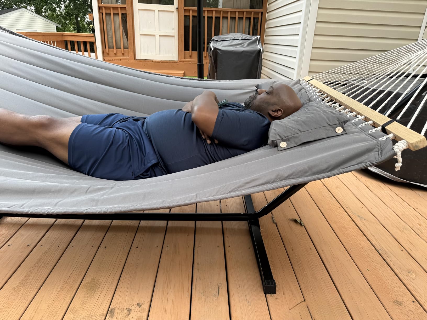 SUNCREAT 2 Person Hammock with Stand, 475 lbs Capacity, Dark Grey | Heavy Duty Portable Hammocks, Heavy Duty Hammock with Stand customer photo 1