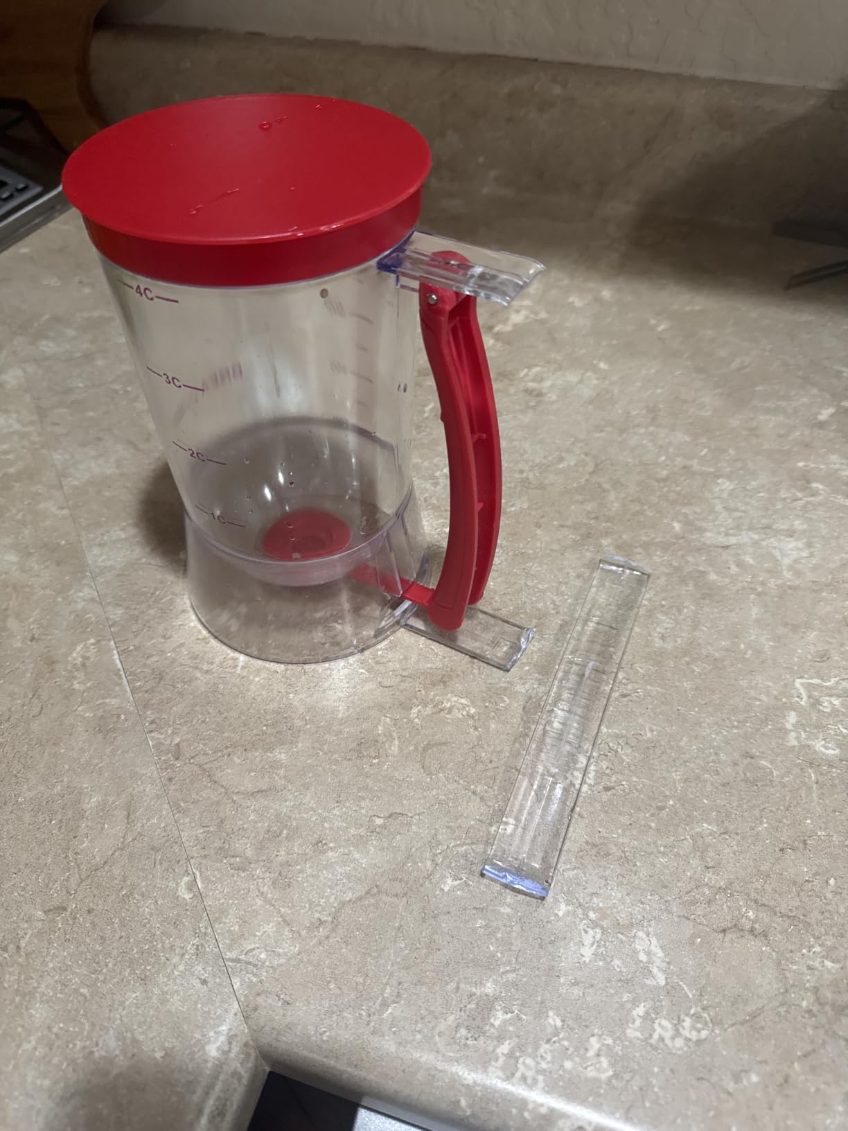 Batter separator Cupcakes Pancakes Cookie Cake Waffles Batter Dispenser cookie separator batter Cream Speratator Cup Measuring Baking Tools (red) customer photo 2