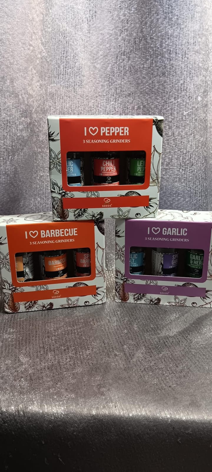 Soeos Spice Seasoning Set, Pack Of 9, 16.28 OZ (461g) | Barbecue, Garlic & Pepper, with Integrated Grinders, Salt and Pepper Grinder Set, Seasoning Gift Set customer photo 2
