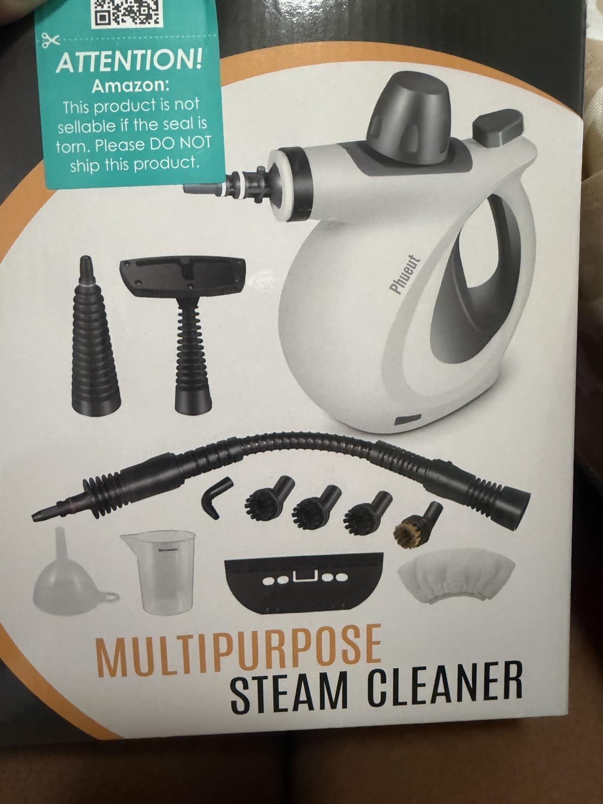 Phueut Pressurized Handheld Multi-Surface Natural Steam Cleaner with 12 pcs Accessories, Multi-Purpose Steamer for Home Use, Steamer for Cleaning Floor, Upholstery, Grout and Car (Grey) customer photo 1