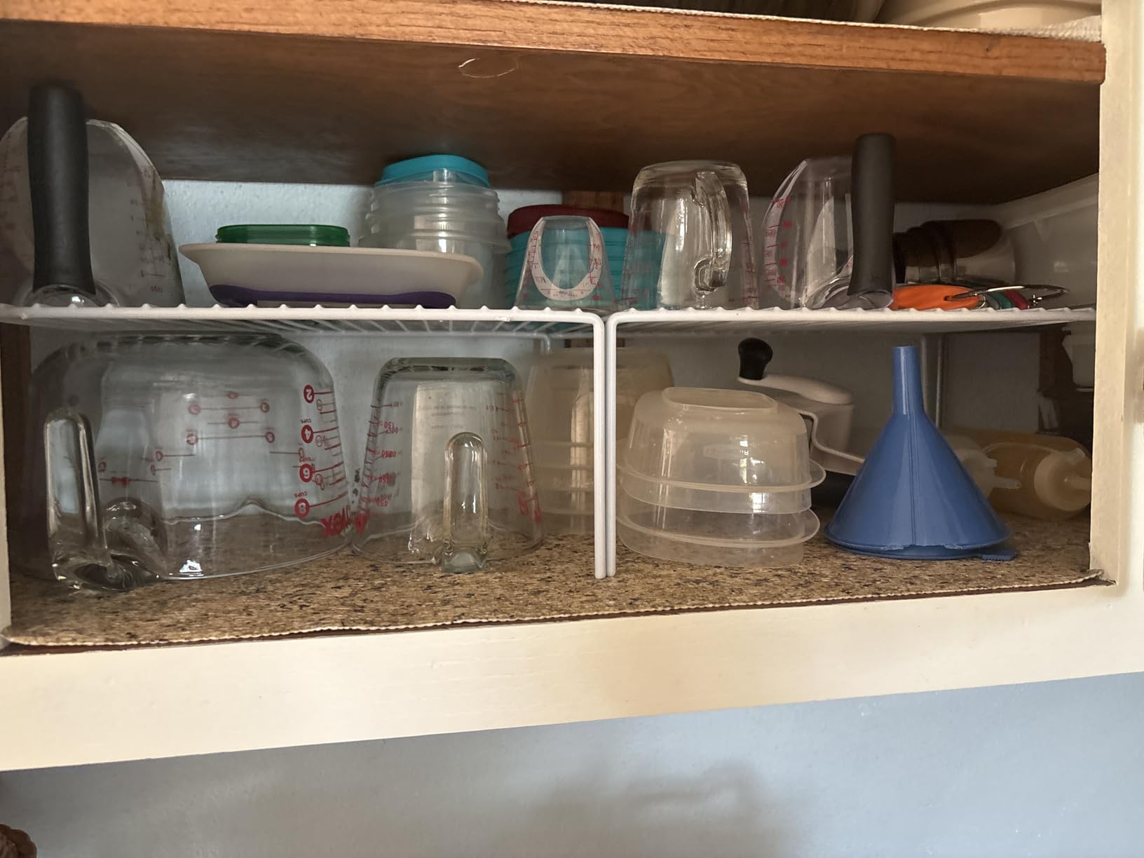 Cabinet Storage Shelf Rack Set of 2, Medium (13 x 9.4 inch) Rustproof Metal Wire Kitchen Cabinet Organizer and Storage, Cupboard Spice Shelf Rack for Plate, Dish, Counter & Pantry Organization customer photo 1