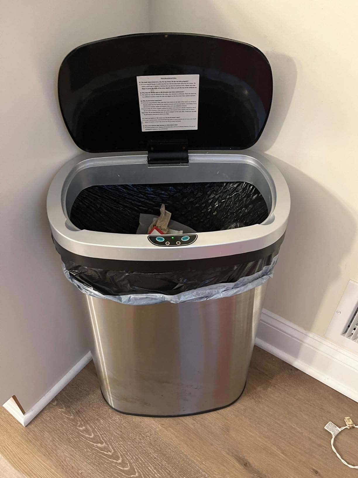 13 Gallon(50 L) Kitchen Trash Can with Touch-Free & Motion Sensor, Automatic Stainless-Steel Garbage Can Anti-Finaerprint Mute Desianed Trash Bin Brushed Stainless Steel customer photo 2