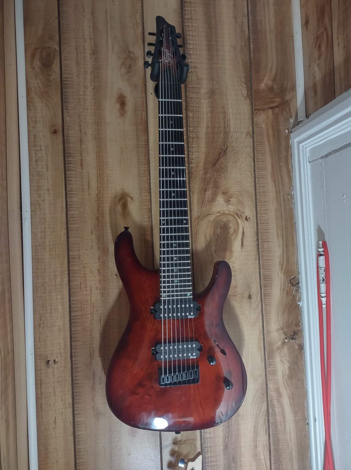 Gstyle 8 String Electric Guitar Burl poplar veener top okoume Wood Body Bolt On Maple Neck Poplar Wood Body (Right-handed) (ES-800) customer photo 1
