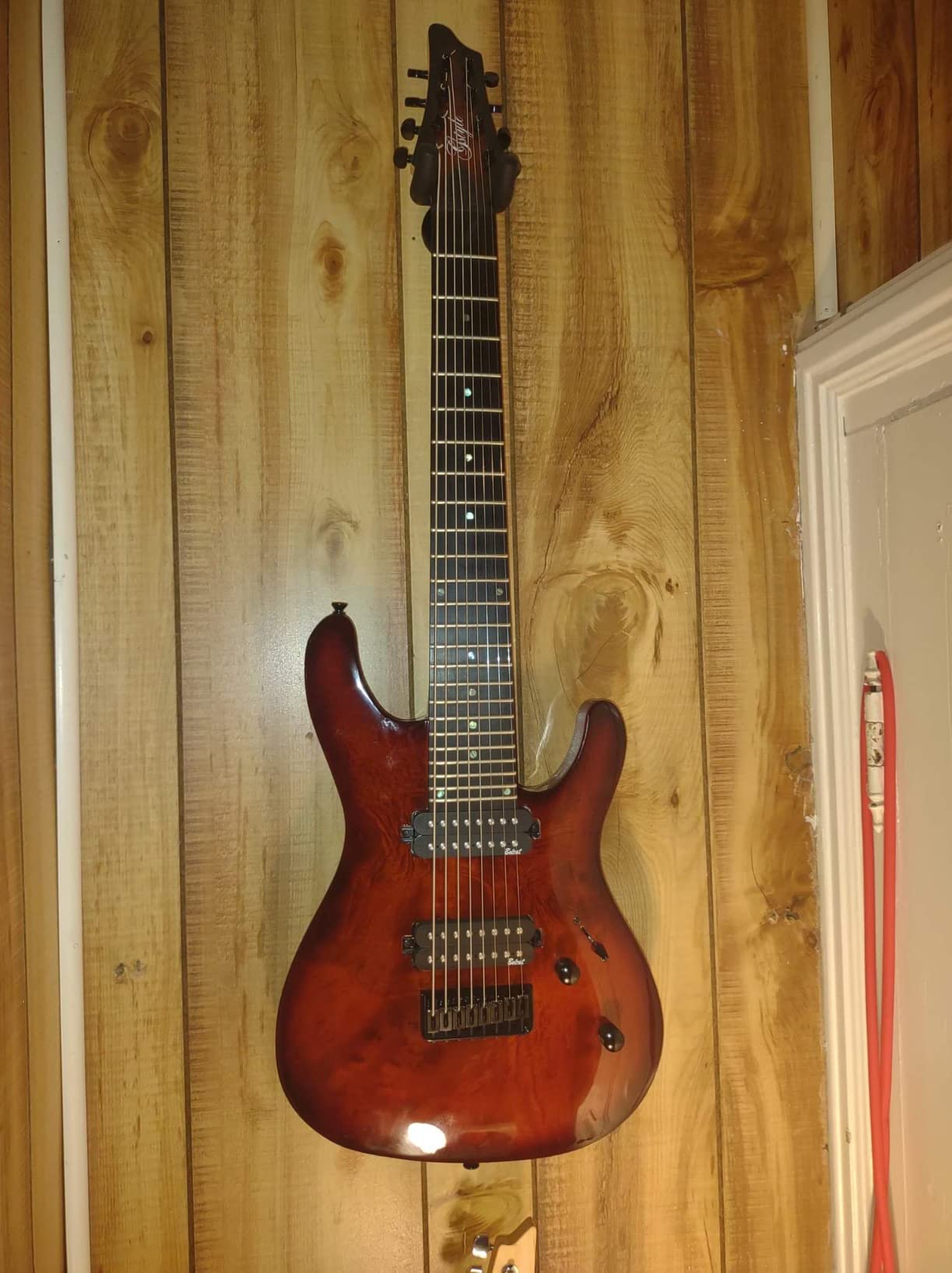 Gstyle 8 String Electric Guitar Burl poplar veener top okoume Wood Body Bolt On Maple Neck Poplar Wood Body (Right-handed) (ES-800) customer photo 2